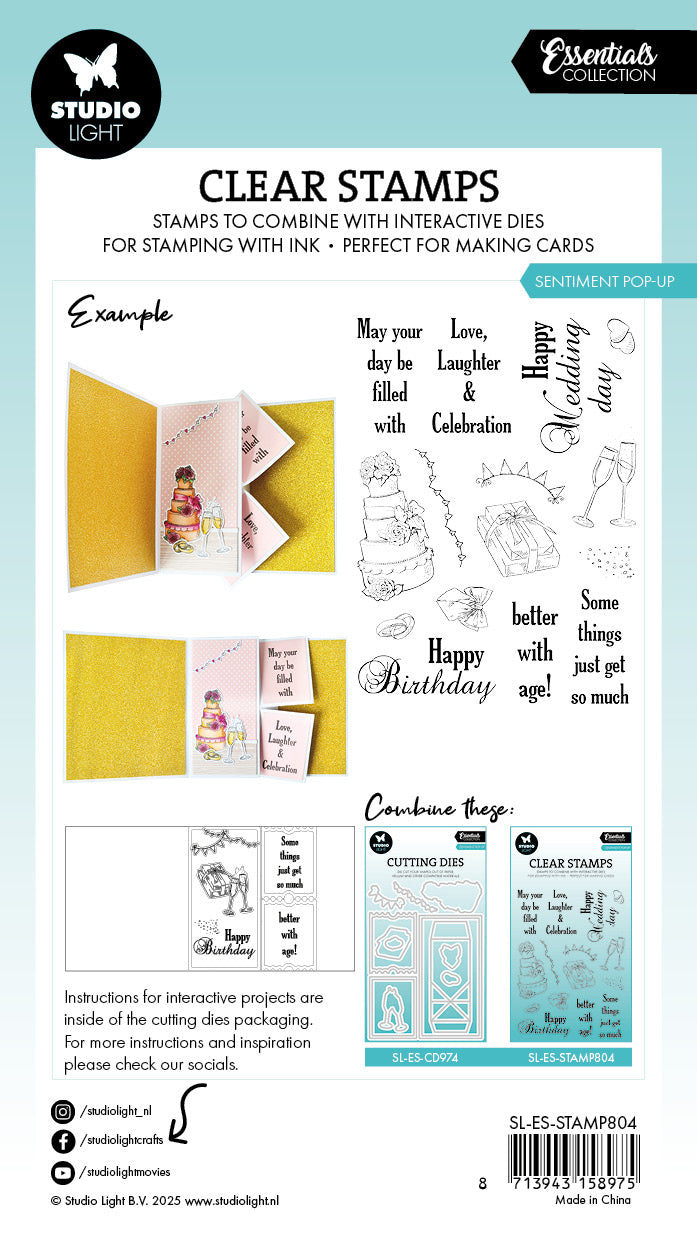 SL Clear Stamp Turning Pop-Out Essentials 15 Pieces