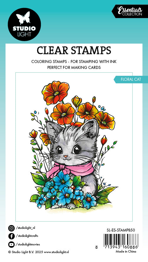 SL Clear Stamp Floral Cat Essentials 1 Pieces