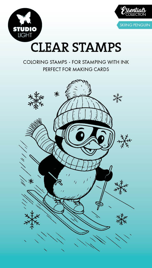 SL Clear Stamp Skiing penguin Essentials 74x105x1mm 1 Pieces