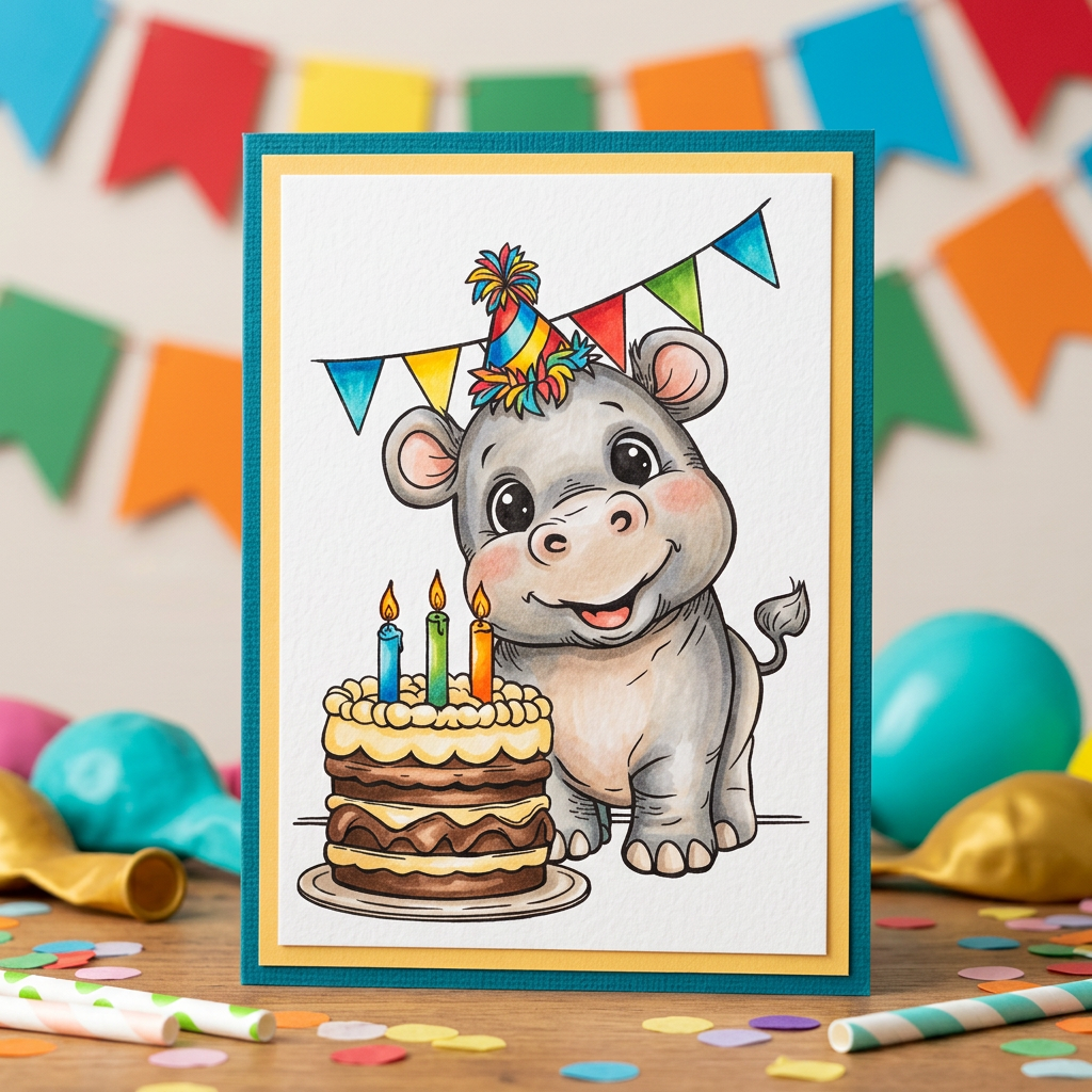 SL Clear Stamps Hippo Birthday Essentials 1 Piece