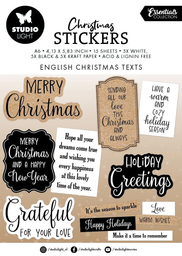SL Sticker Pad X-Mas Sentiments Essentials 15 Sheets