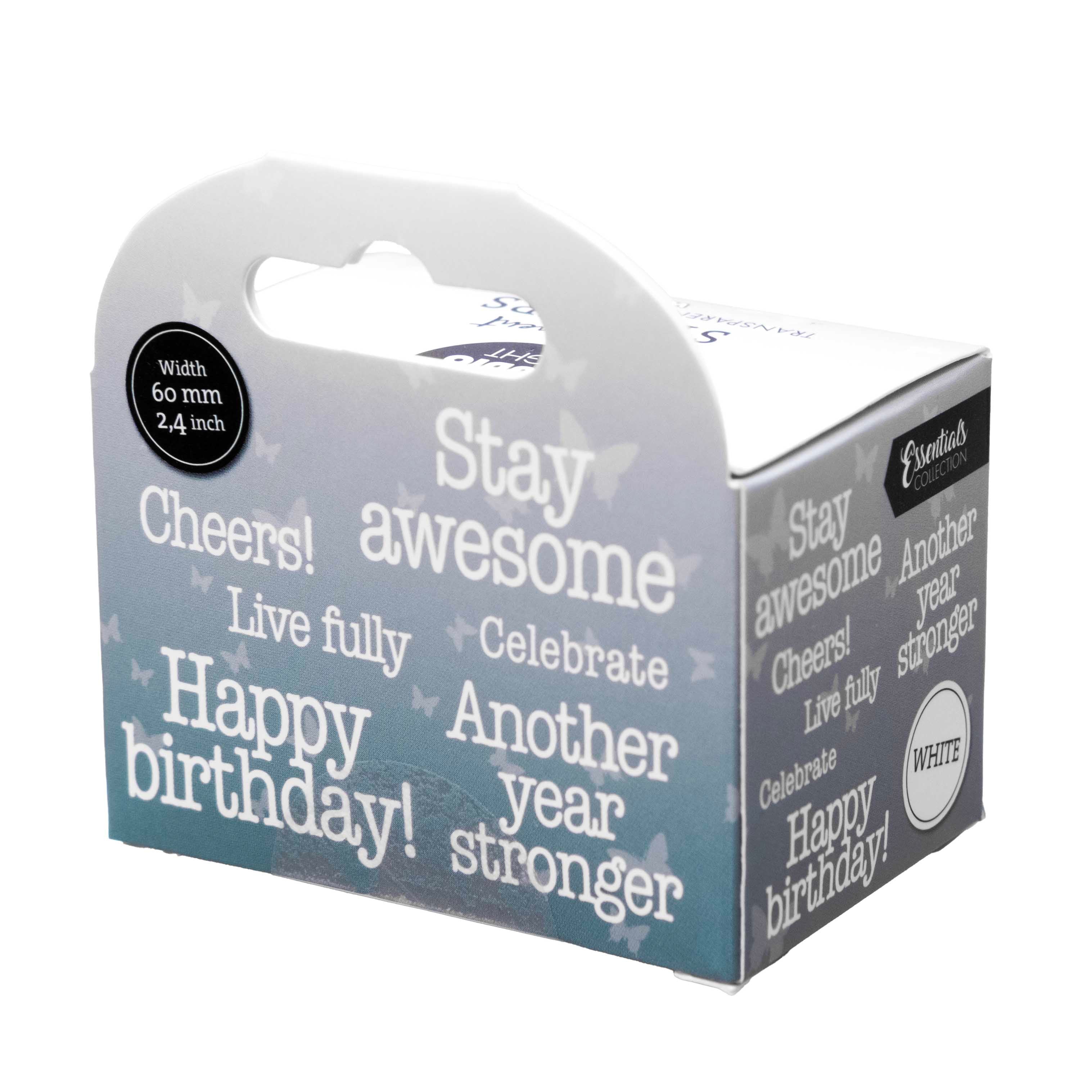 SL Clear Stickers White - Another Year Stronger Essentials 5 Meter