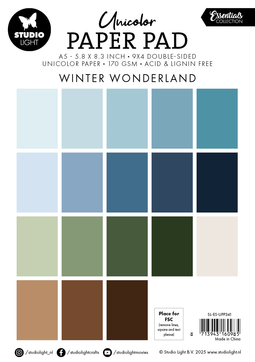 SL Unicolor Paper Pad Winter Wonderland Essentials 36 Sheets