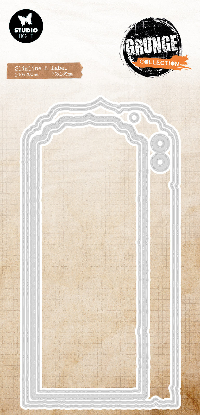 SL Cutting Dies Big Labels Grunge Collection 100x200x1mm 6 Pieces