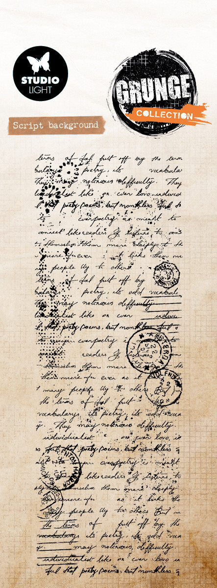 SL Clear Stamp Script background Grunge Collection 72x194x3mm 1 Pieces