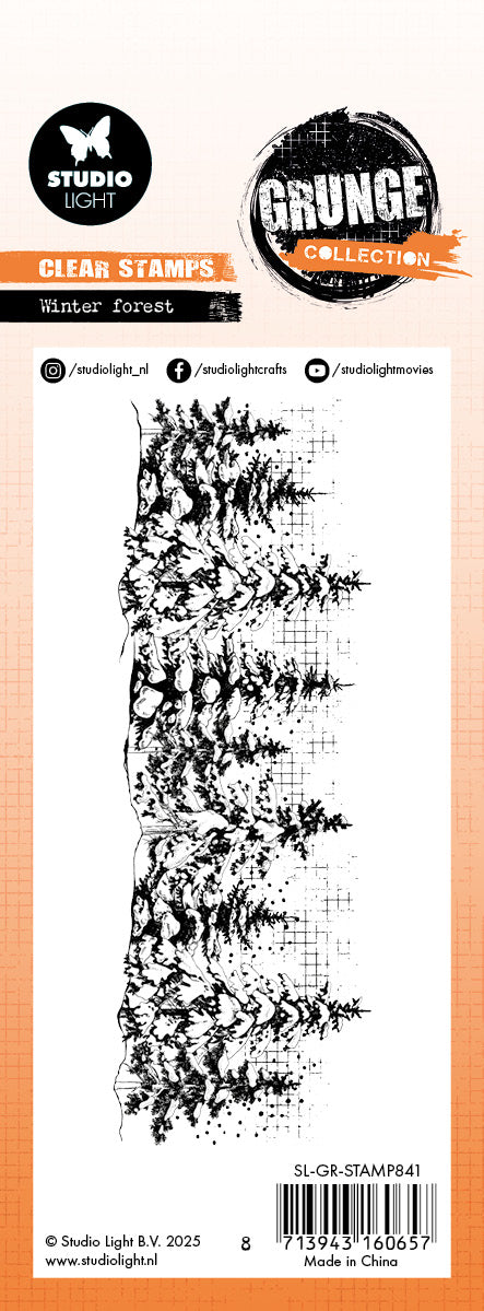 SL Clear Stamp Winter Forest Grunge Collection 1 Pieces