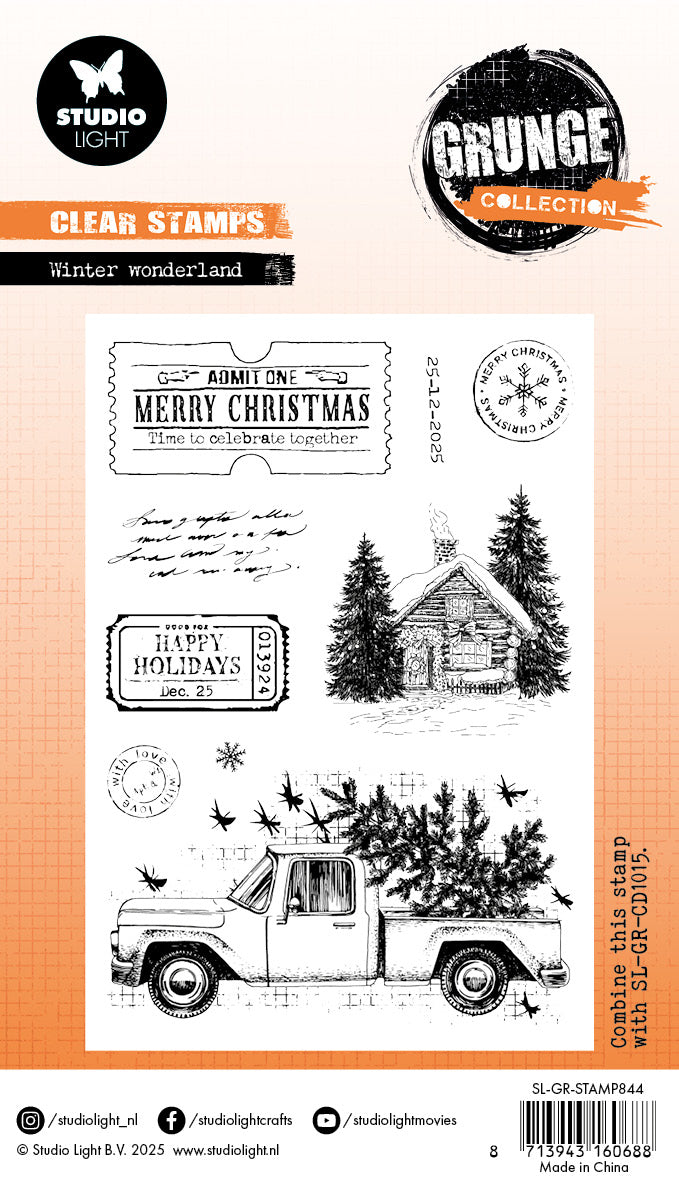 SL Clear Stamp Winter Wonderland Grunge Collection 9 Pieces