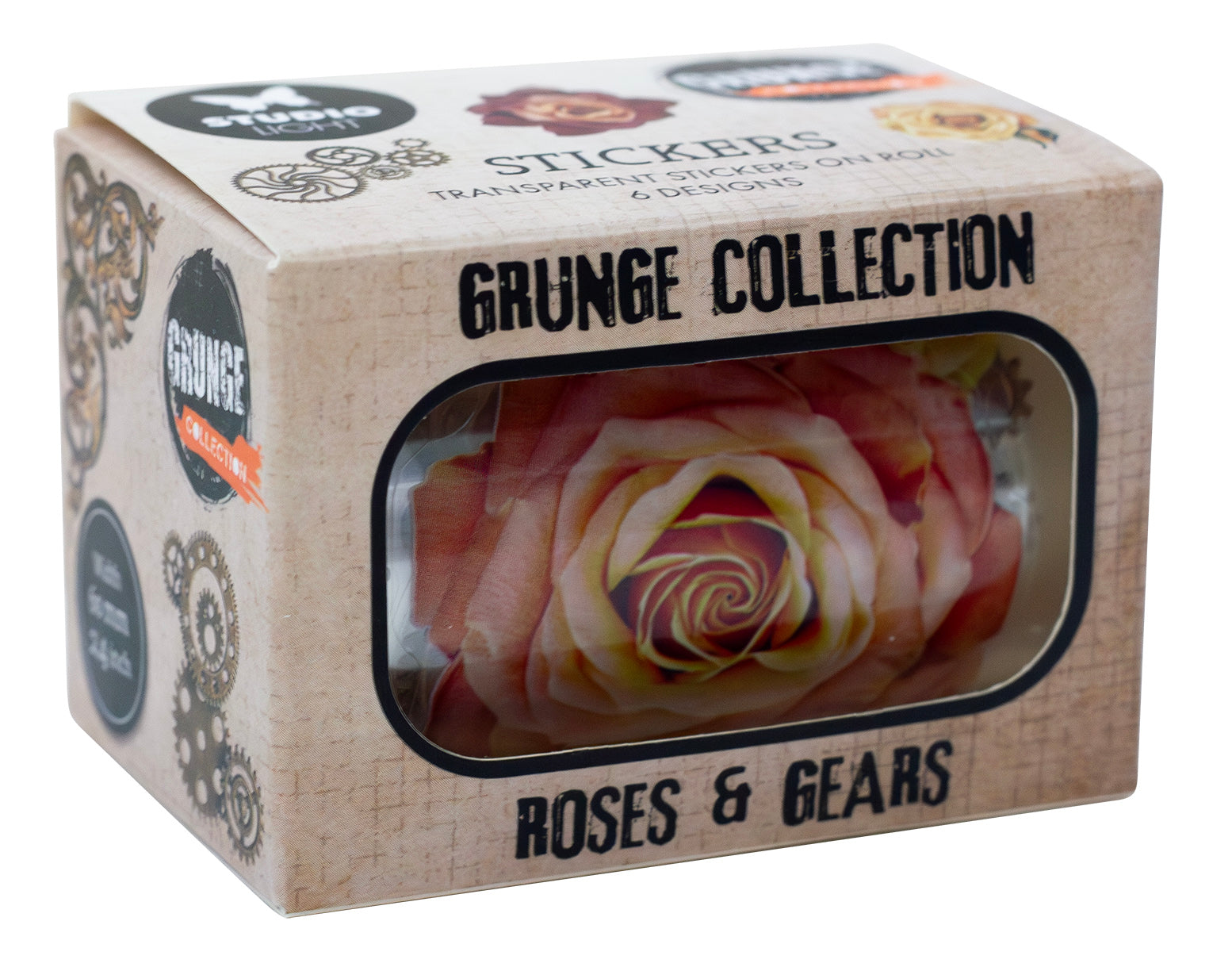 SL Clear Stickers Vintage roses Grunge Collection 65x45x45mm 5 Meter