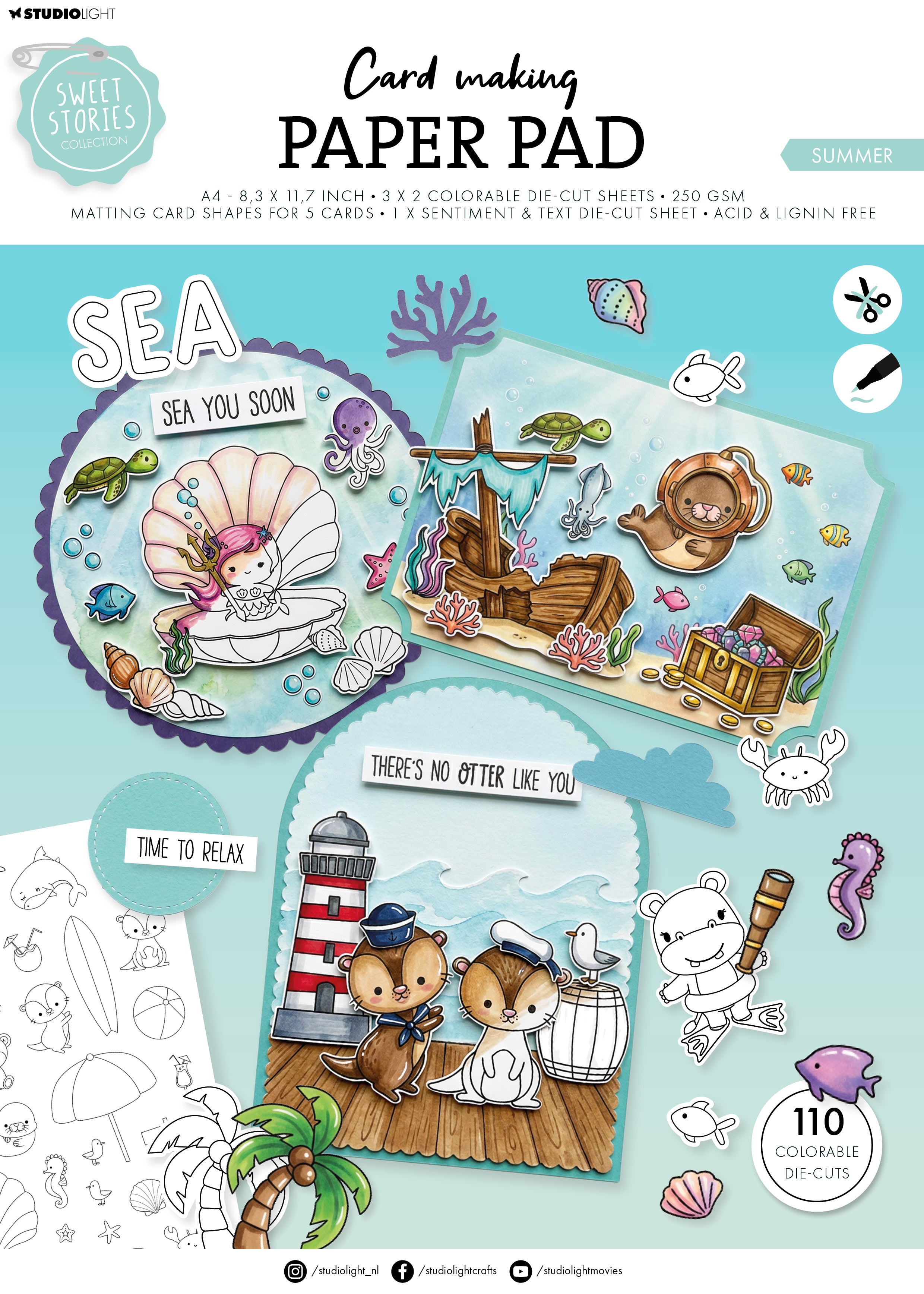 SL Card Making Pad Summer Sweet Stories 13 Sheets