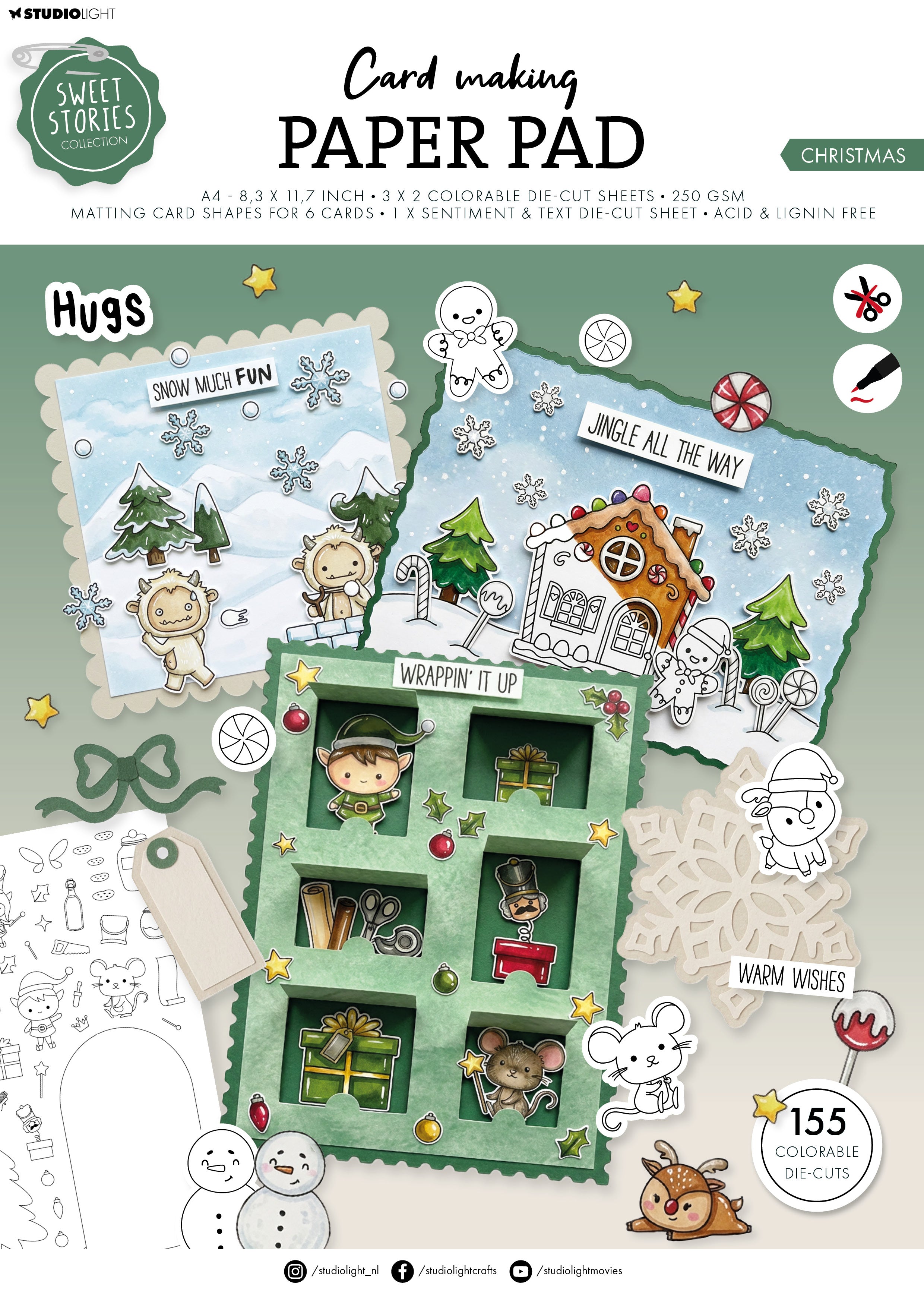 SL Card Making Pad Christmas Sweet Stories 13 Sheets