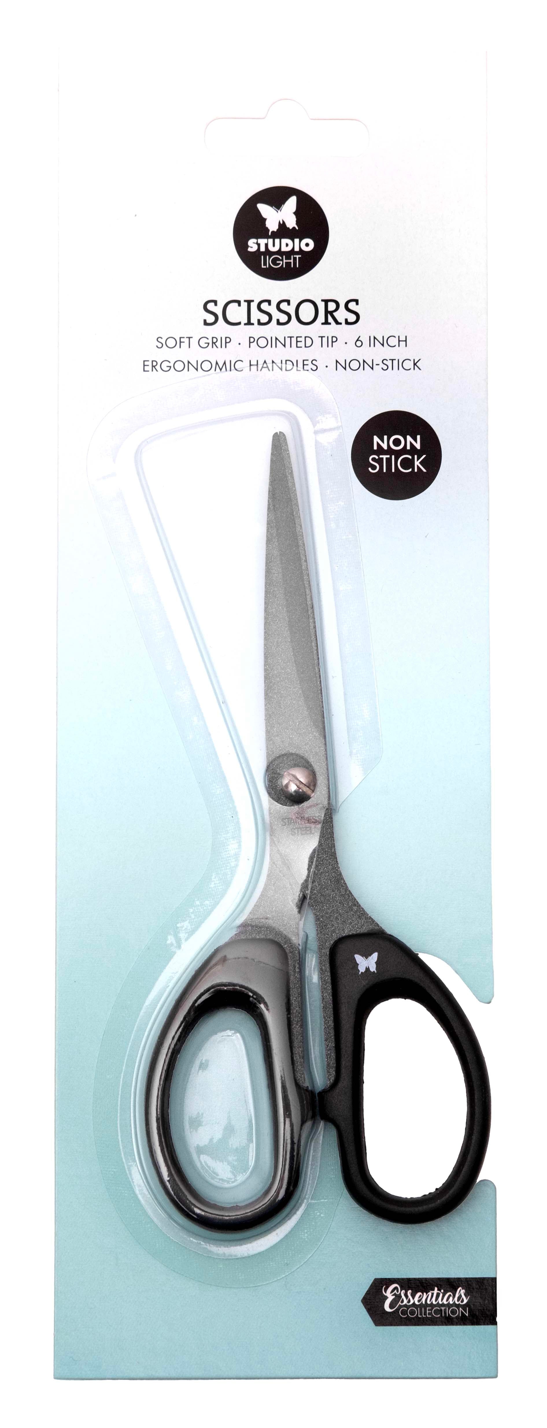 SL Scissors Soft Grip, Pointed Tip, Non Stick, 6 Inch Essentials Tools 1 Piece