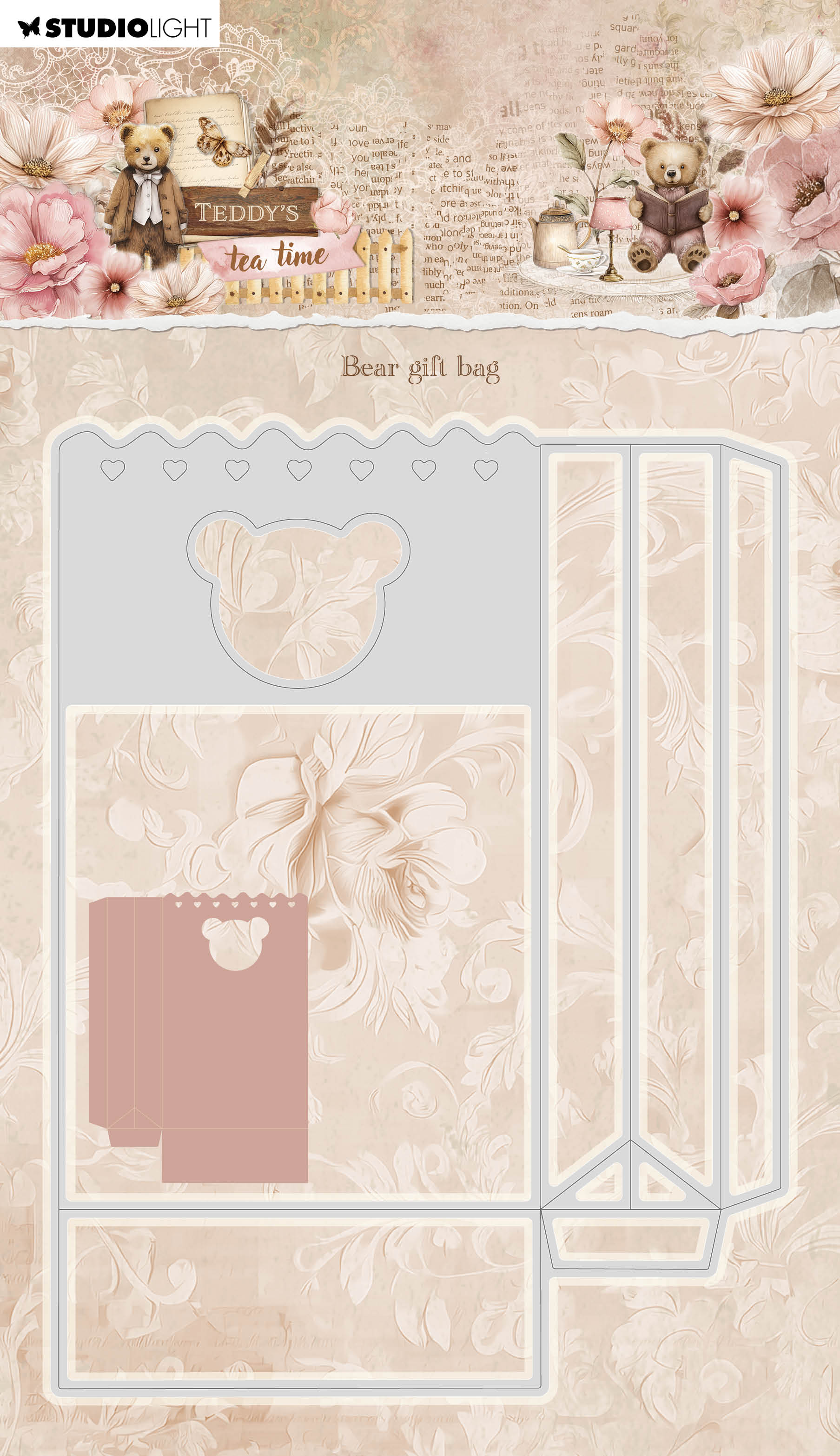 SL Cutting Die Bear Gift Bag Teddy's Tea Time 1 Piece