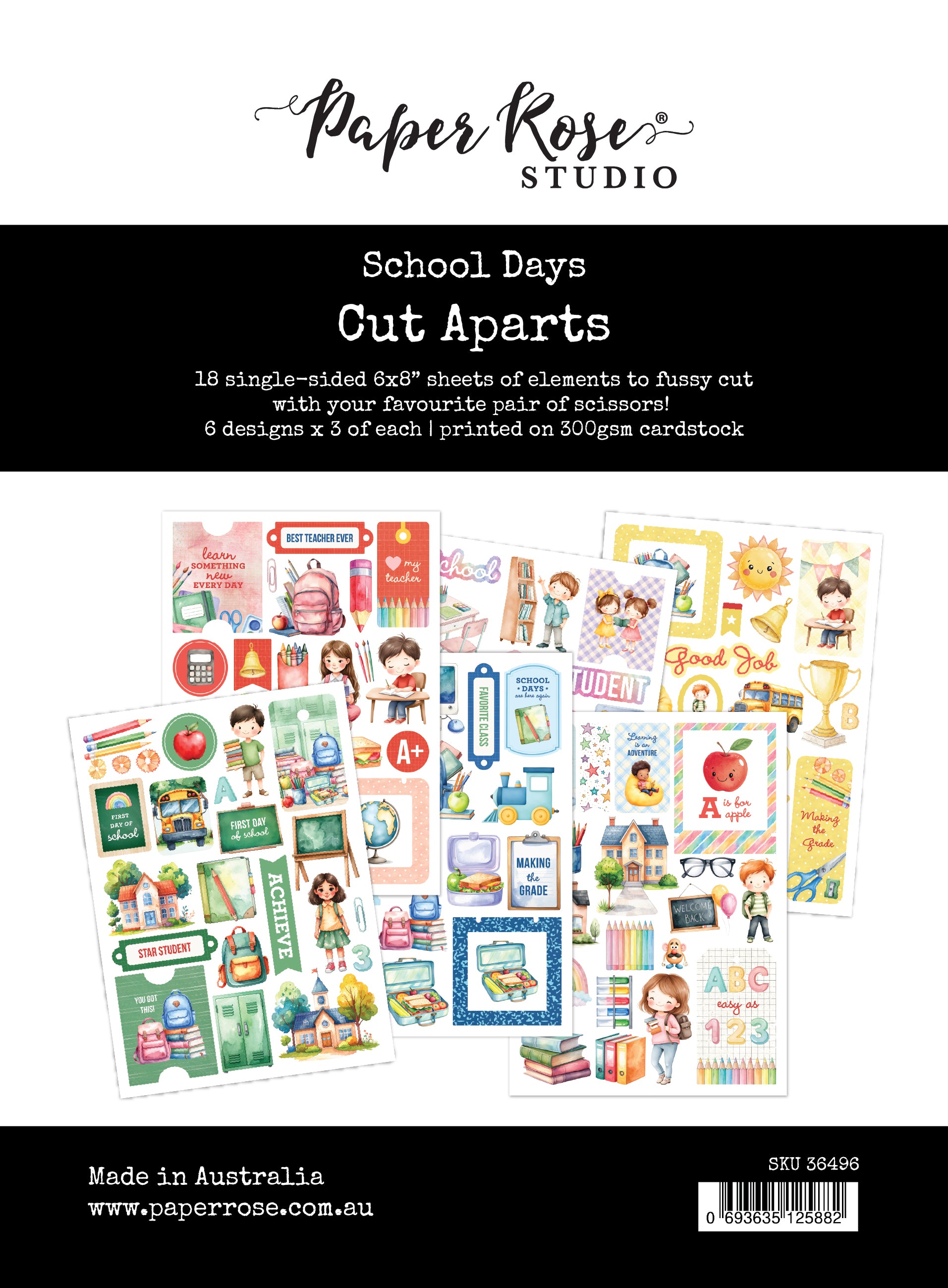 School Days 6 x 8" Cut Aparts 36496
