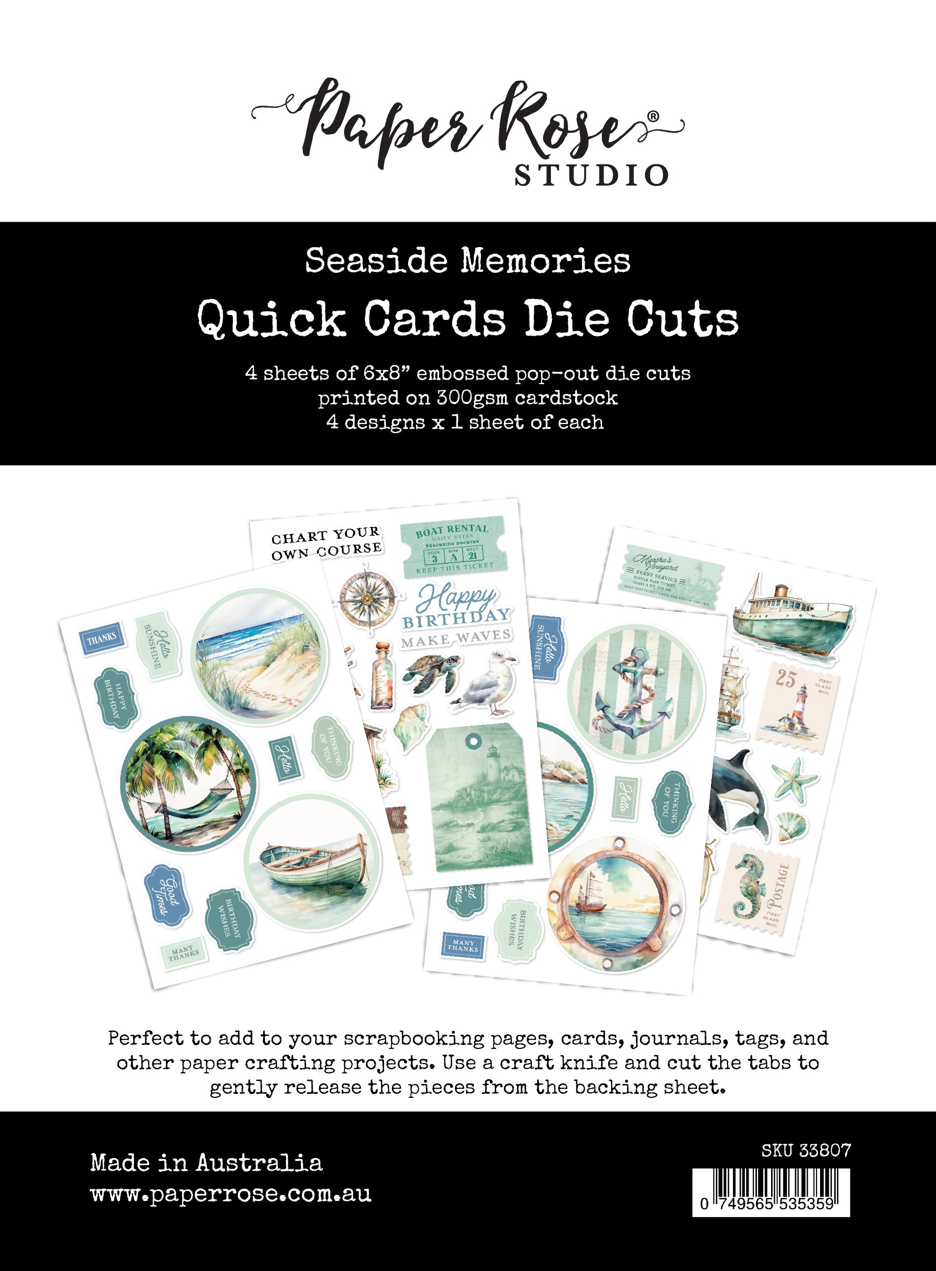 Seaside Memories 6x8" Quick Cards Die Cuts 33807