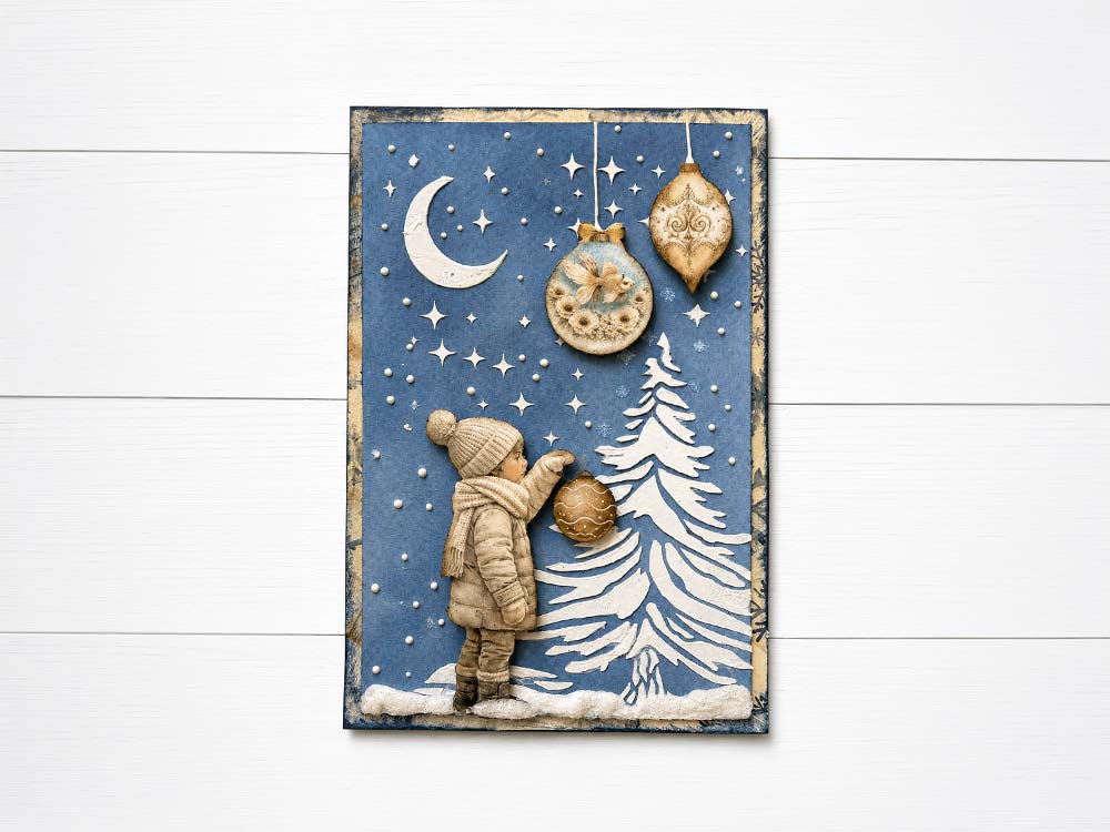Printed Art Junk Journal Focus Points For Art And Craft A5 - White Christmas