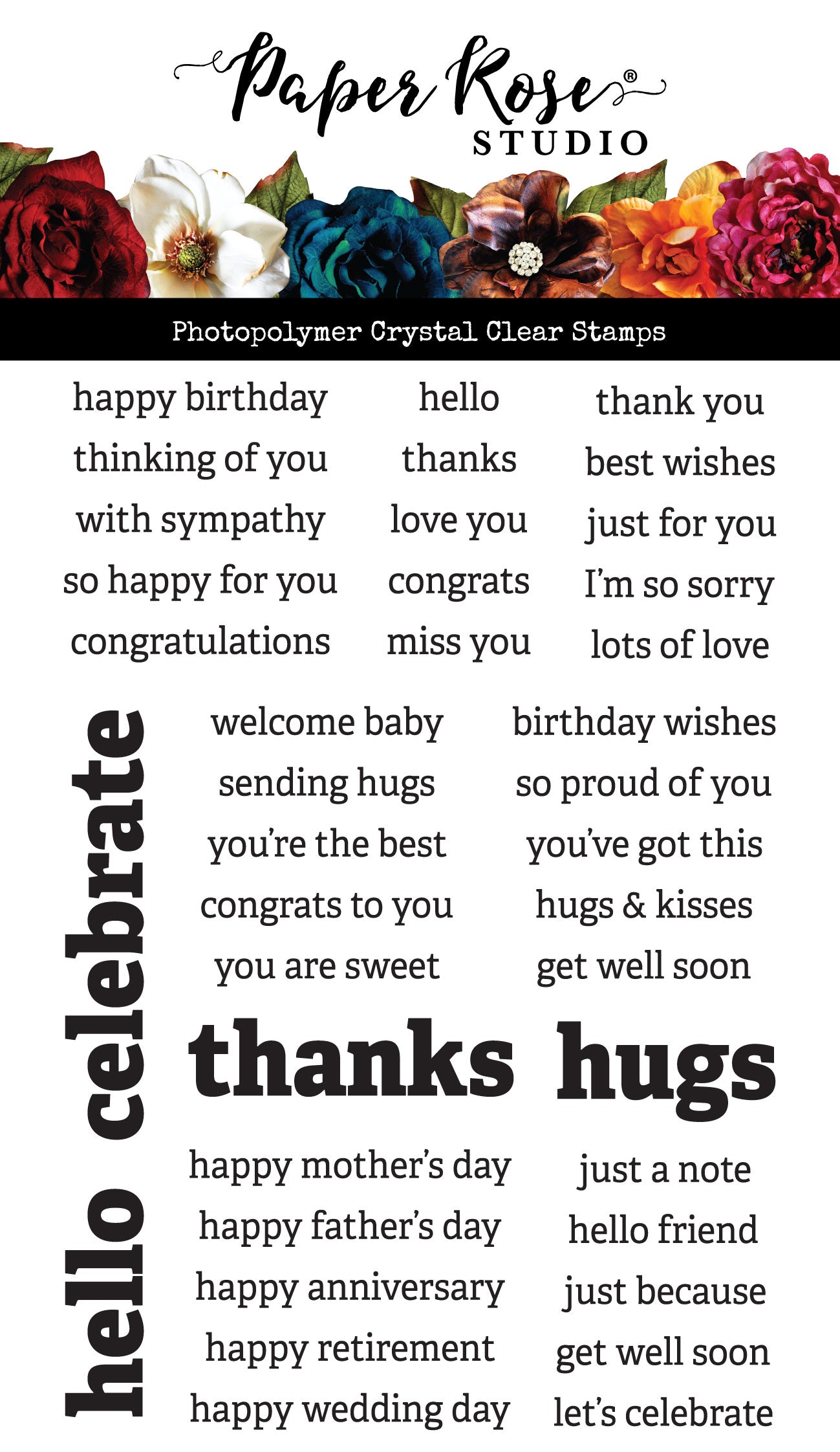 Stacked Sentiments No. 1 Clear Stamps 34380