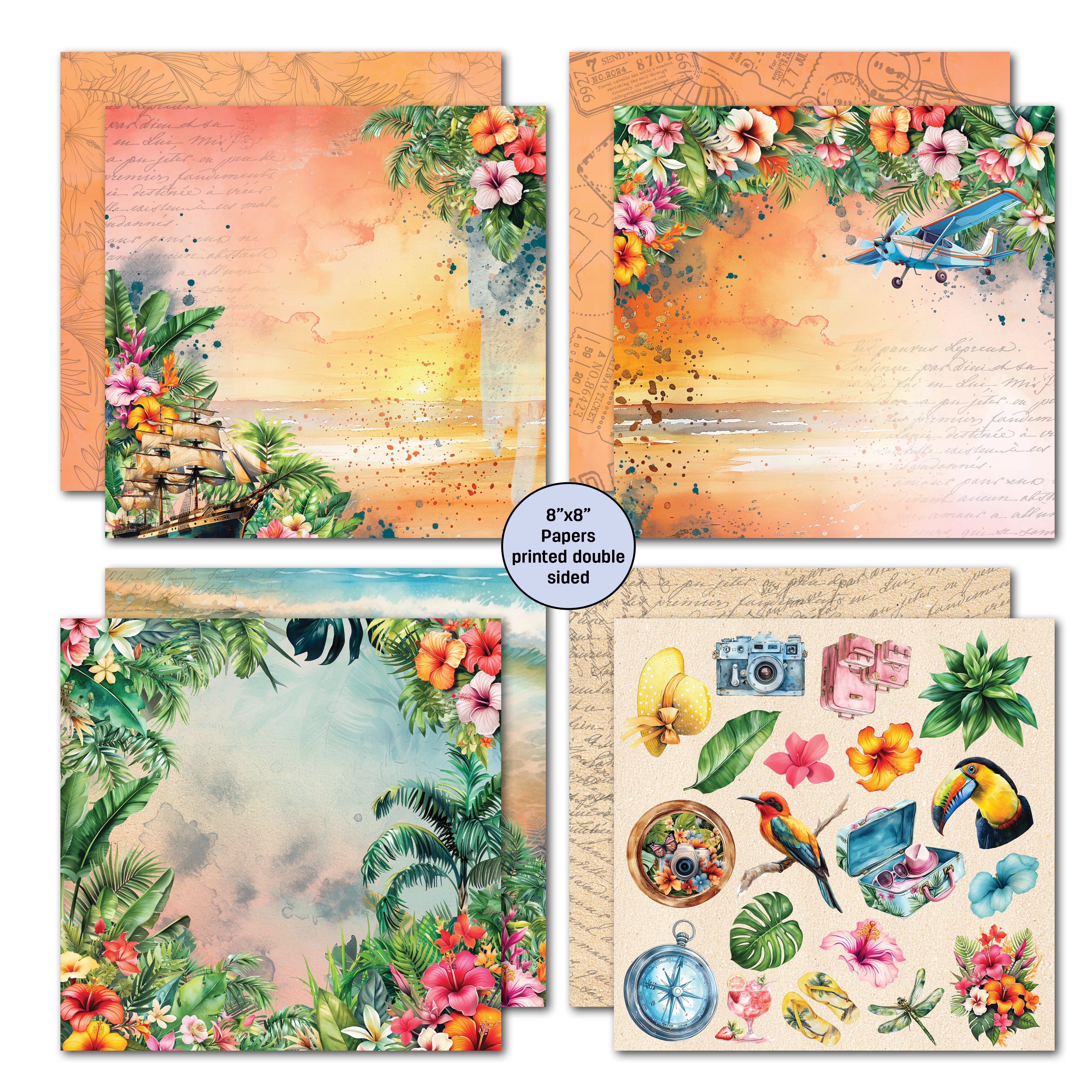 3Quarter Designs Tropic Excursion 8x8 Paper Pack