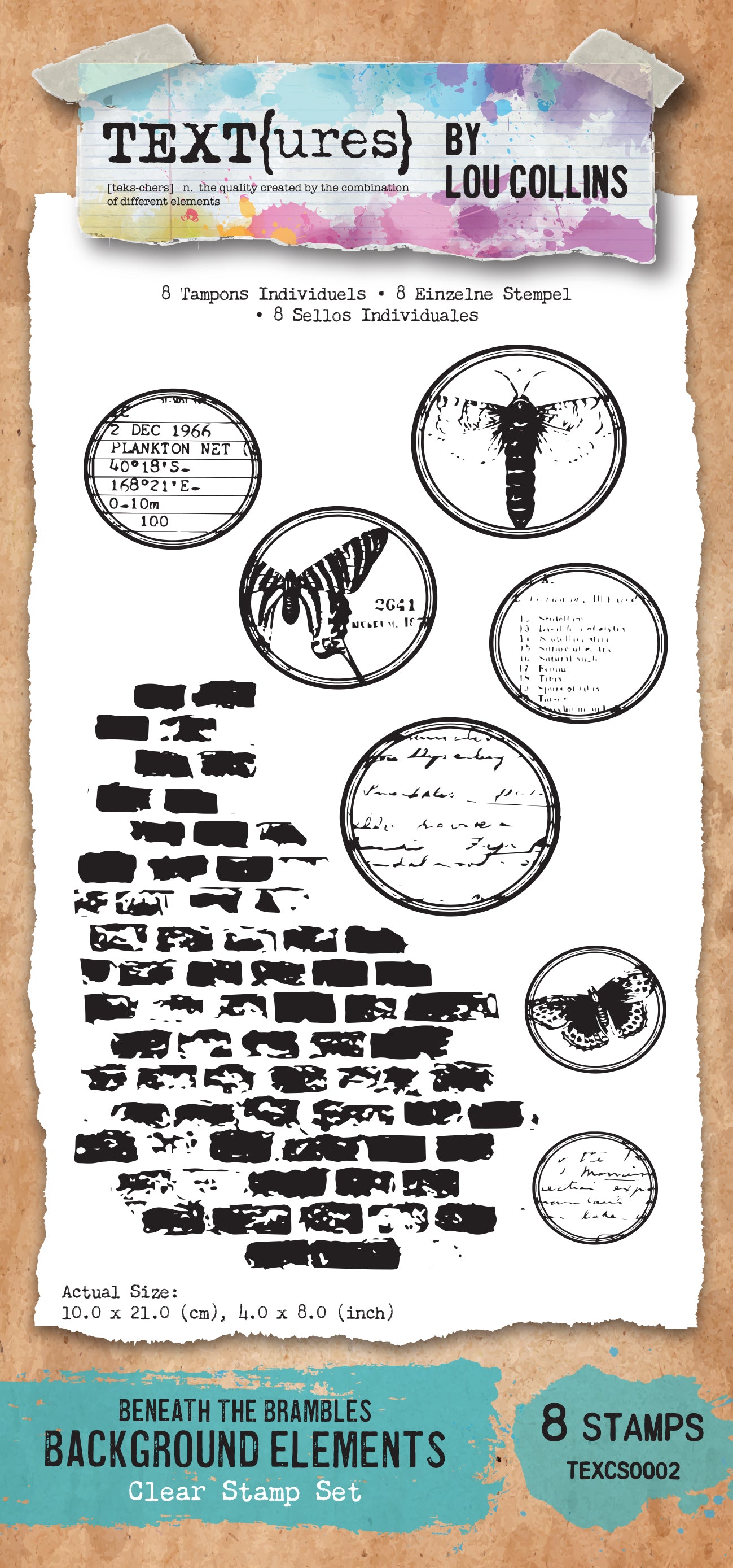 TEXT{ures} Beneath the Brambles Background Elements 4in x 8in Clear Stamp Set