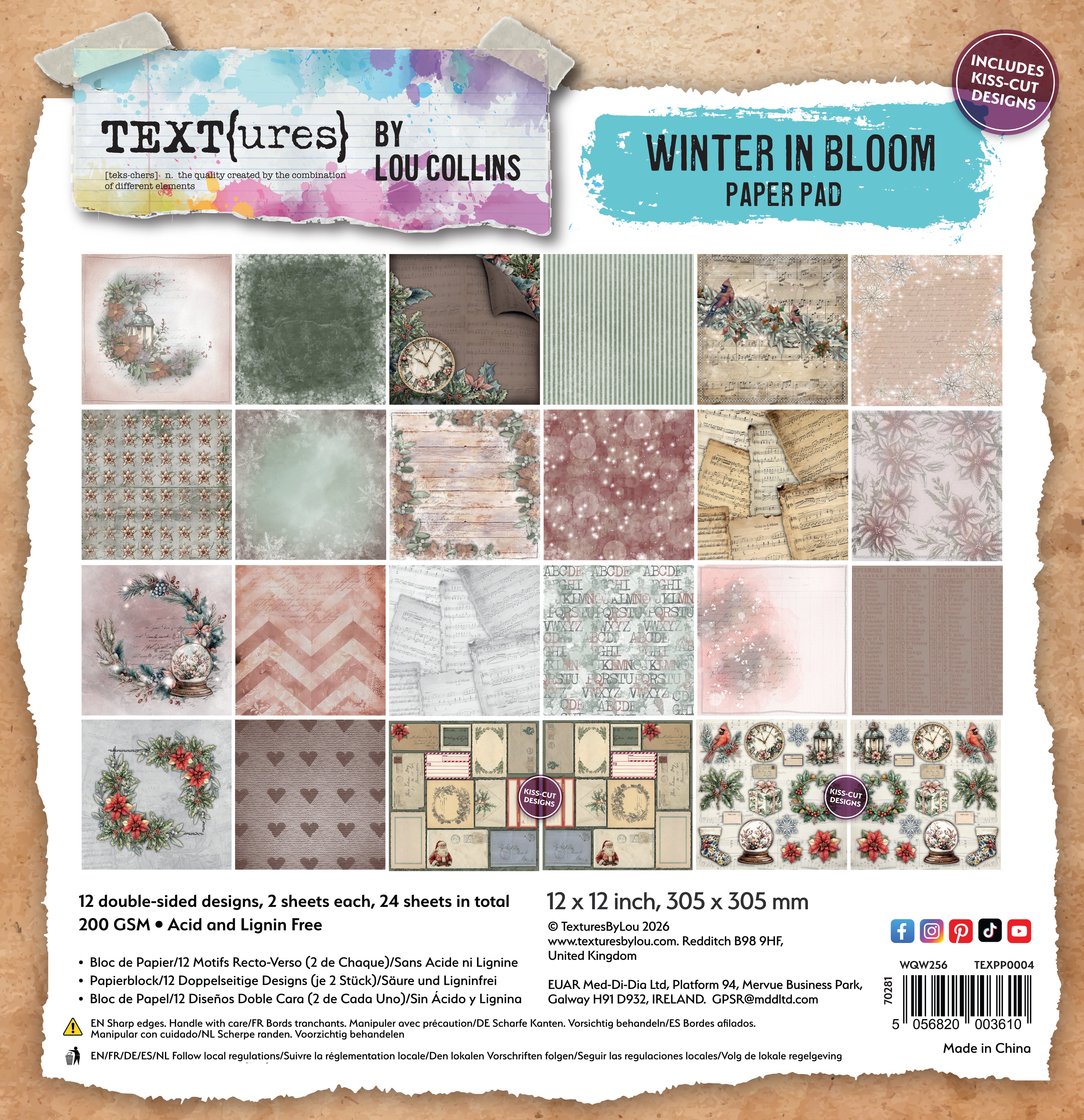 TEXT{ures} Winter in Bloom 12in x 12in Paper Pad