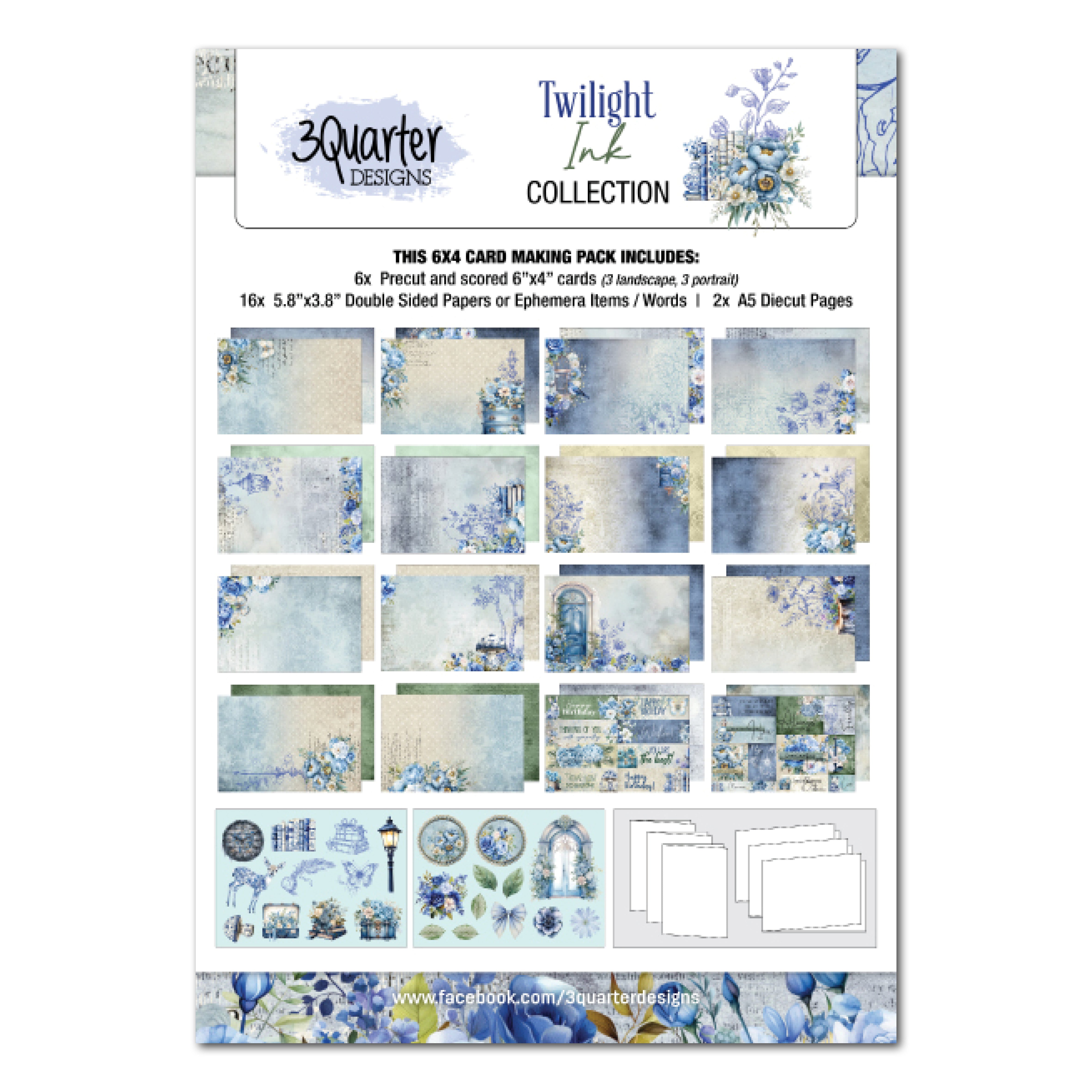 3Quarter Designs Twilight Ink 6x4 Card Pack