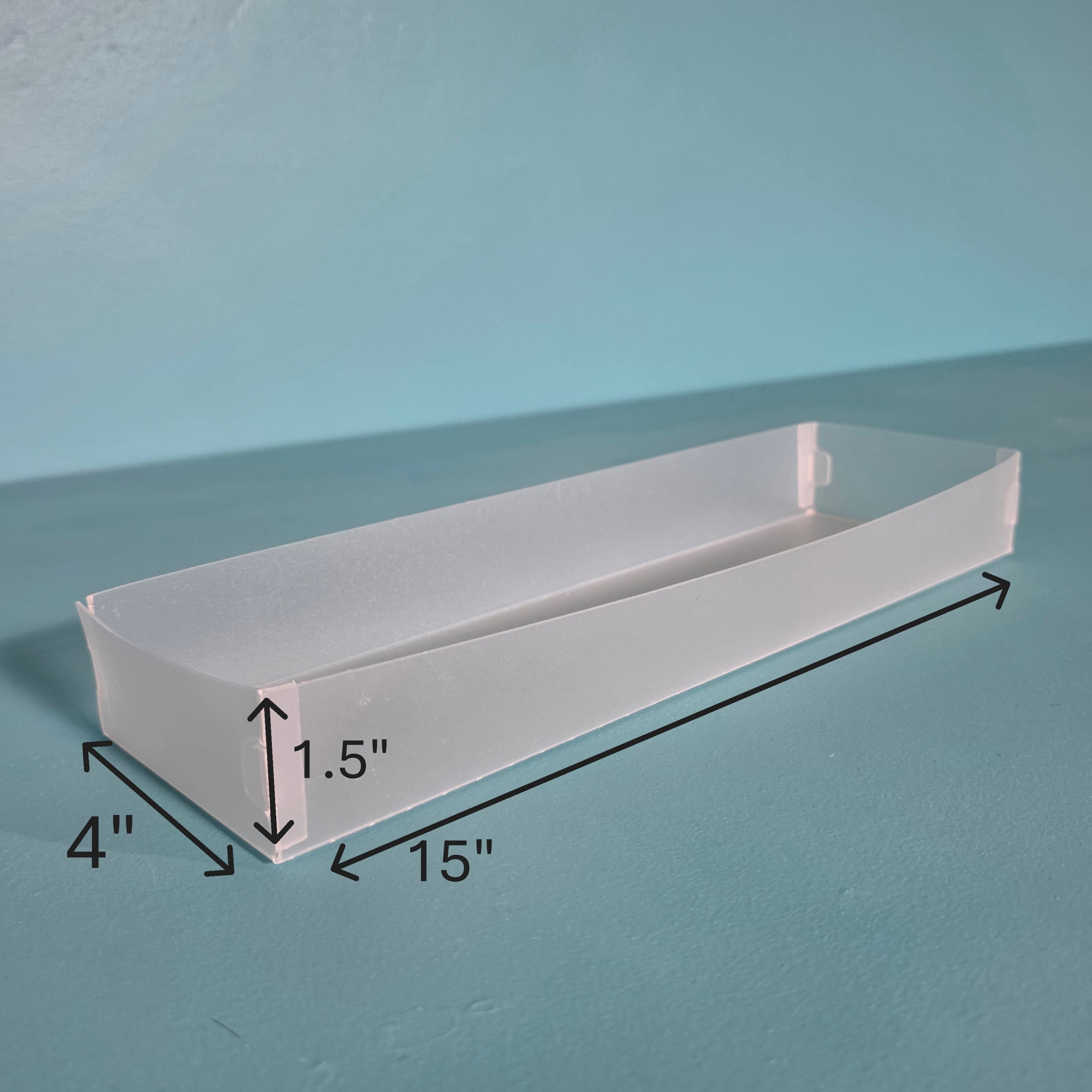 The Organized Option Basic Box "L" - 4.0" W x 15.0" L x 1.5" H - Set of 3