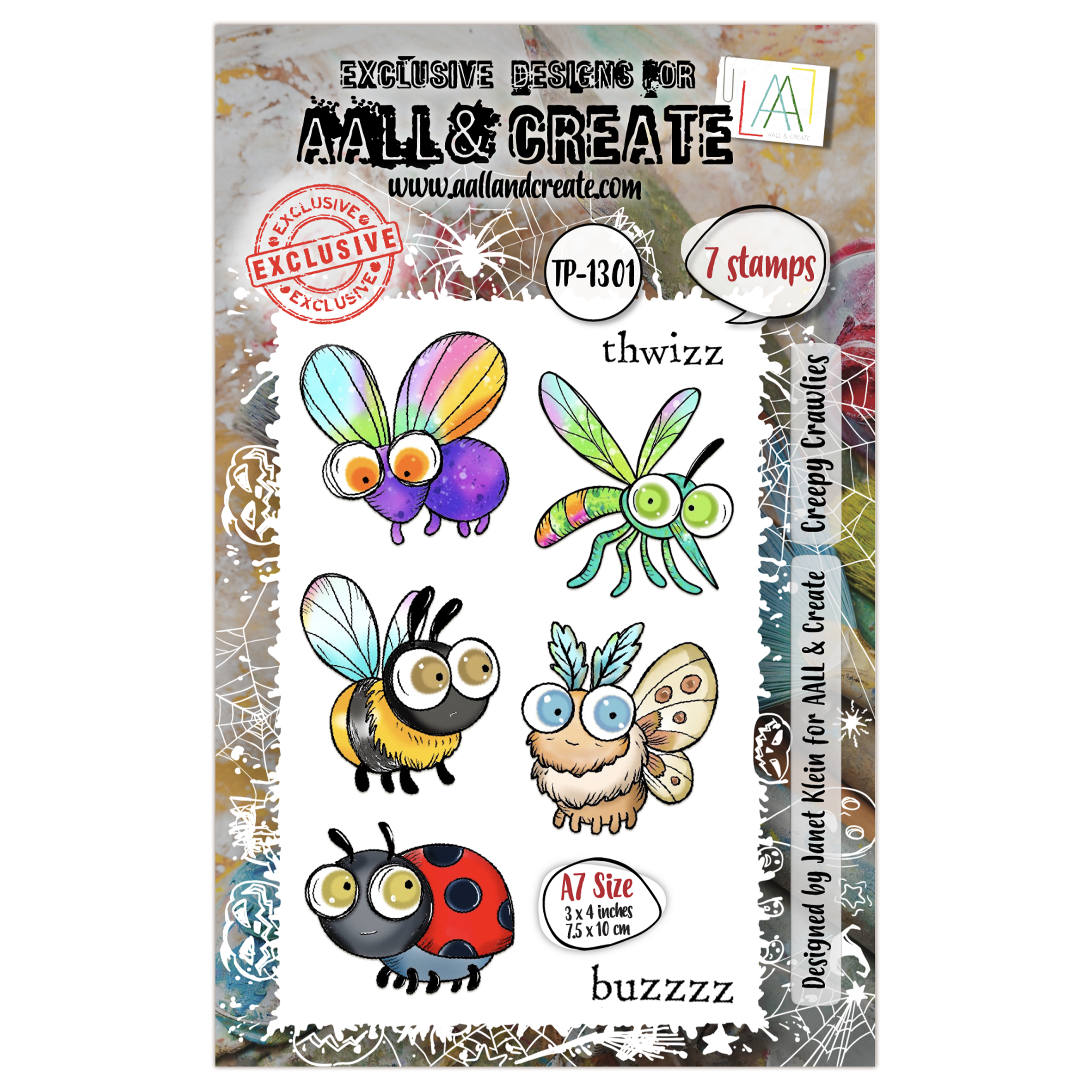 AALL and Create - A7 Stamp Set - Creepy Crawlies