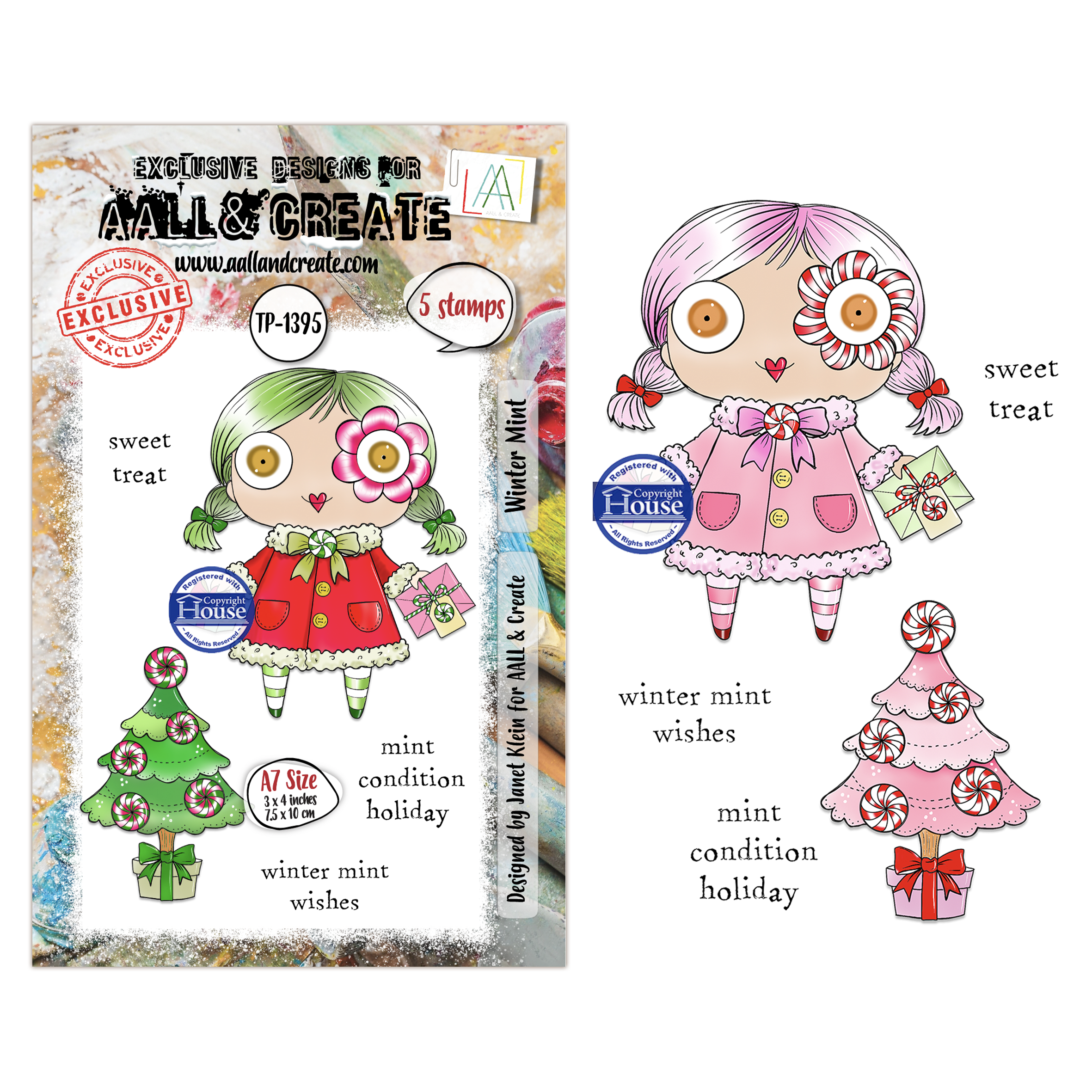 AALL and Create - A7 Stamp Set - Winter Mint