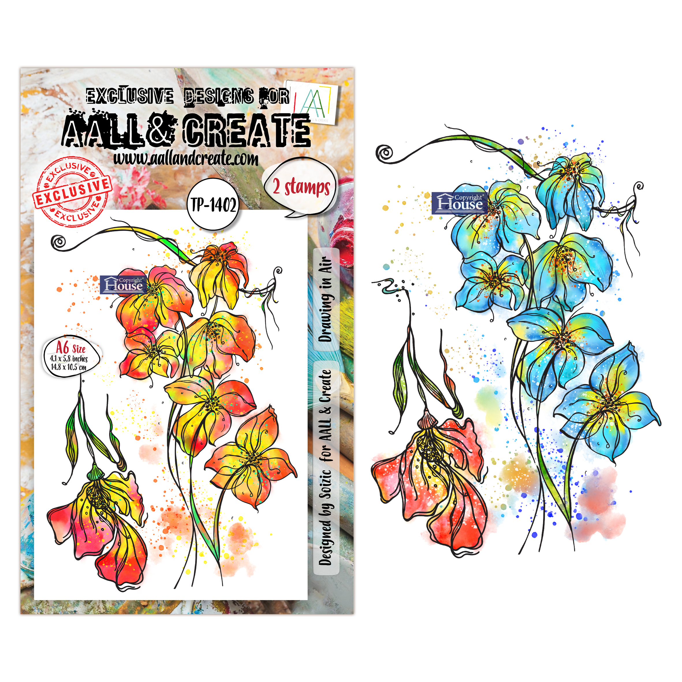 AALL and Create - A6 Stamp Sets - Drawing in Air