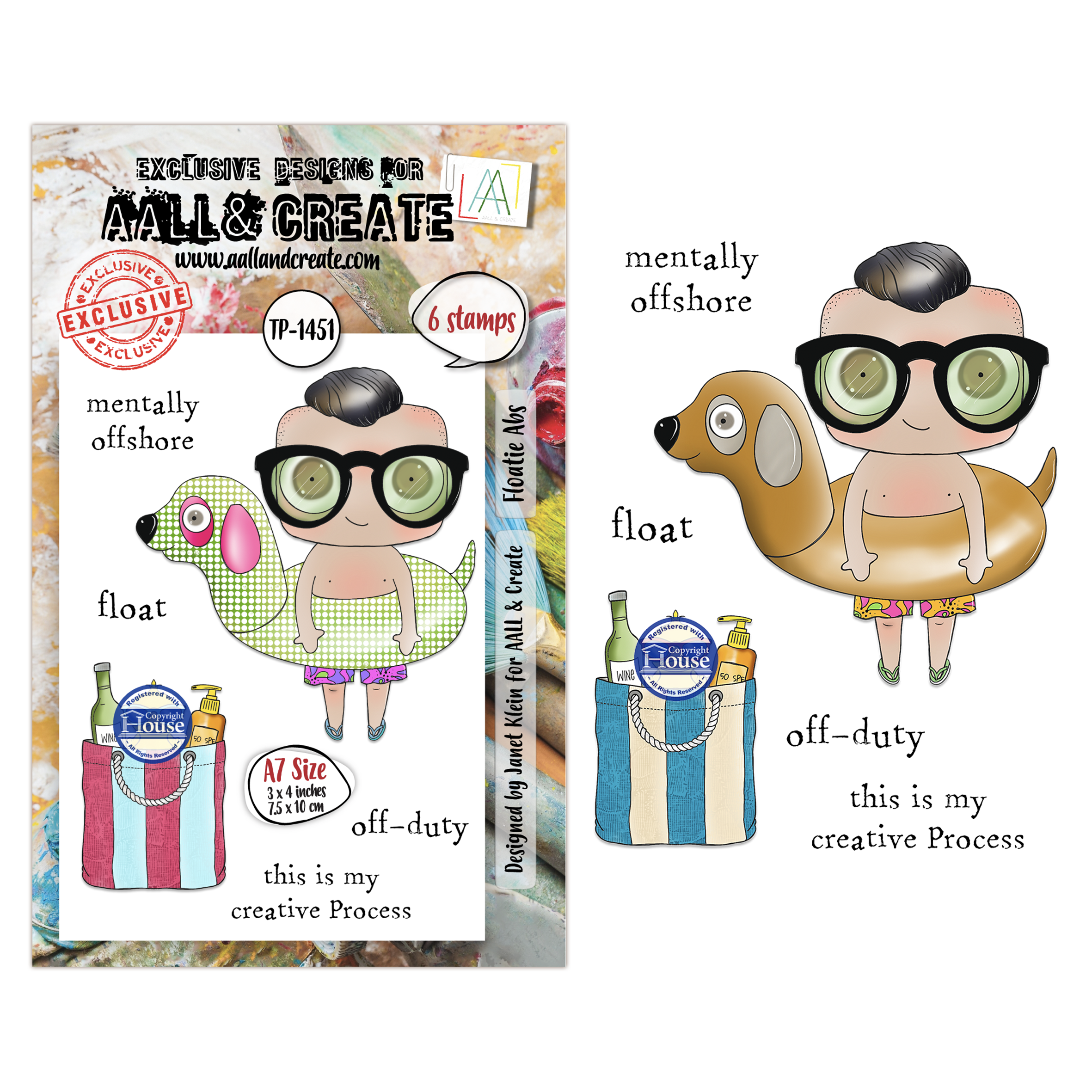 AALL and Create - A7 - Stamp Set - Floatie Abs