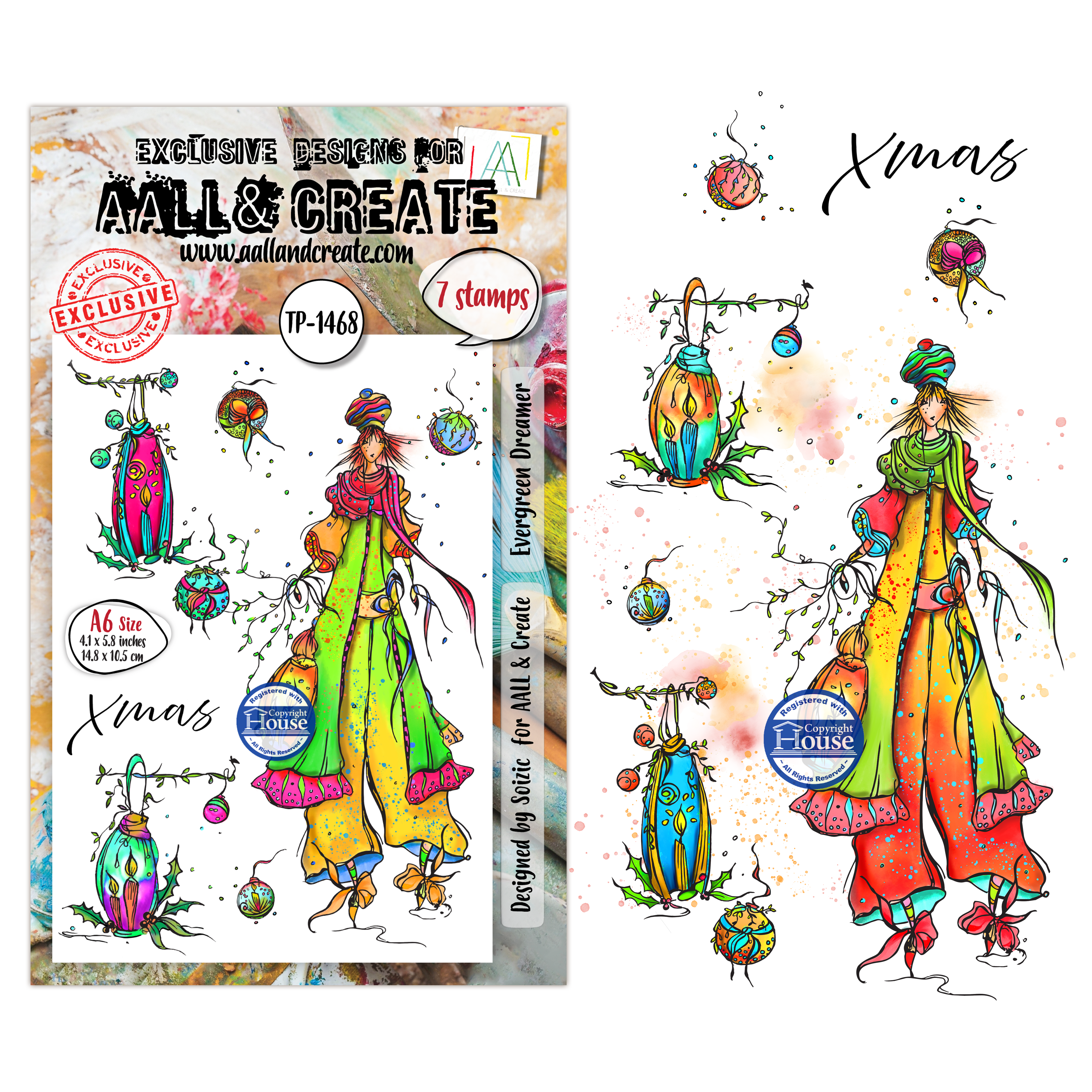 AALL and Create - A6 Stamp Set - Evergreen Dreamer