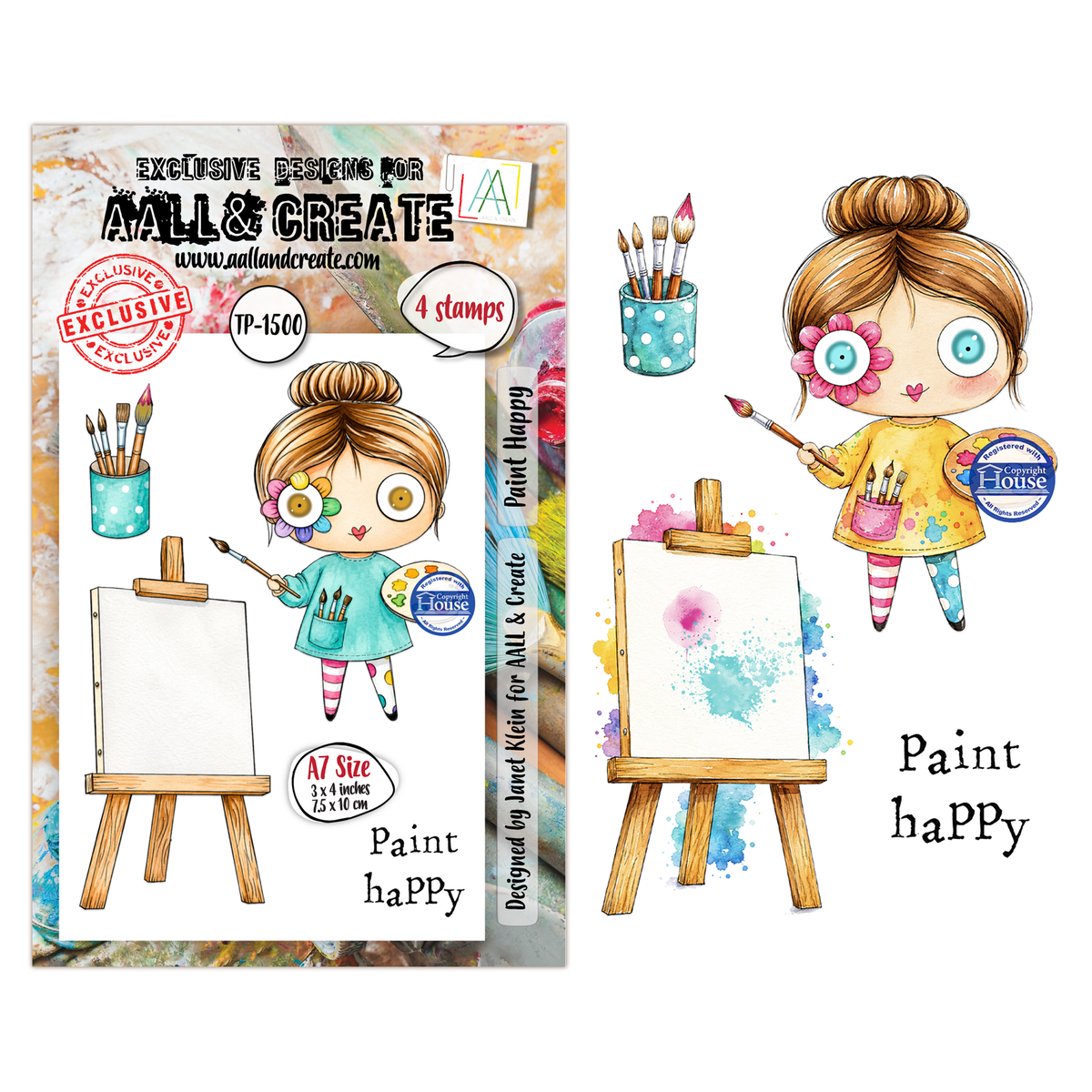 AALL and Create - A7 Stamp Set - Paint Happy