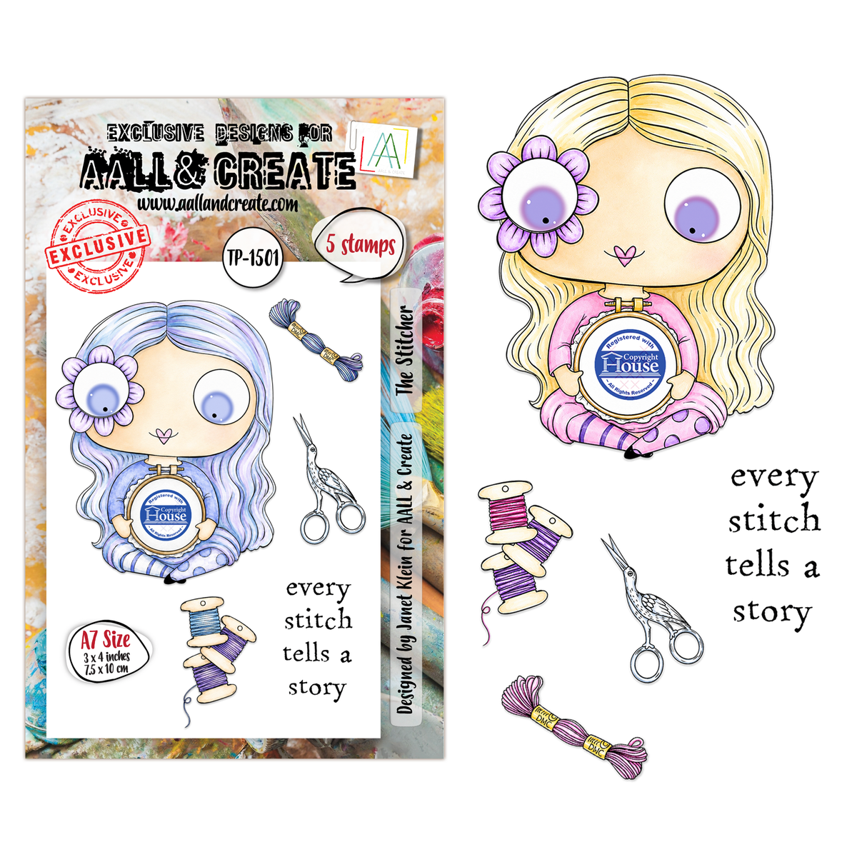 AALL and Create - A7 Stamp Set - The Stitcher