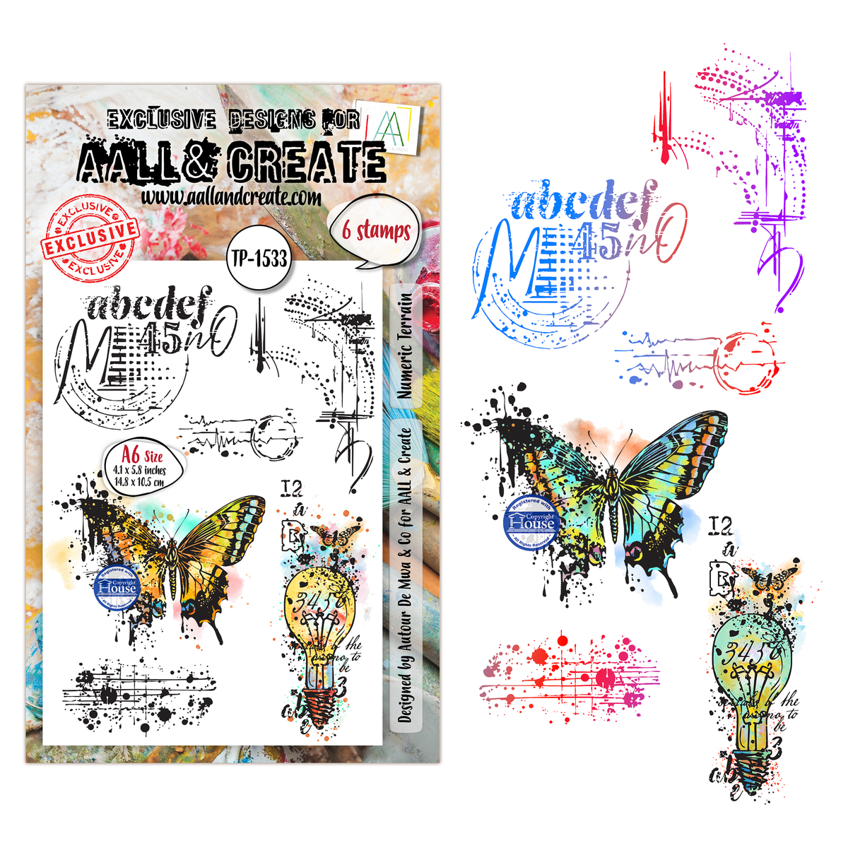 AALL and Create - A6 Stamp Set - Numeric Terrain