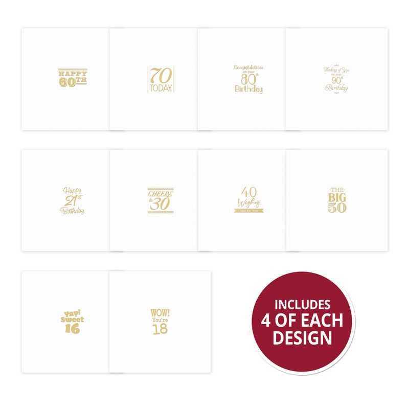 Trim Me! Foiled Insert Pad - Birthday Milestones - Gold