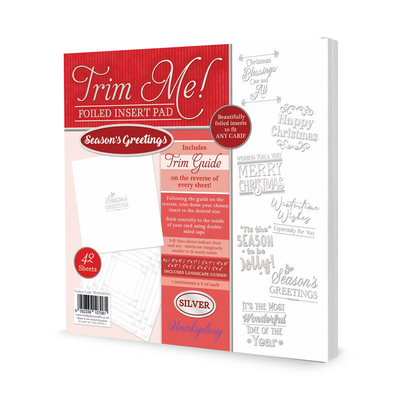 Trim Me! Foiled Insert Pad - Season's Greetings Silver