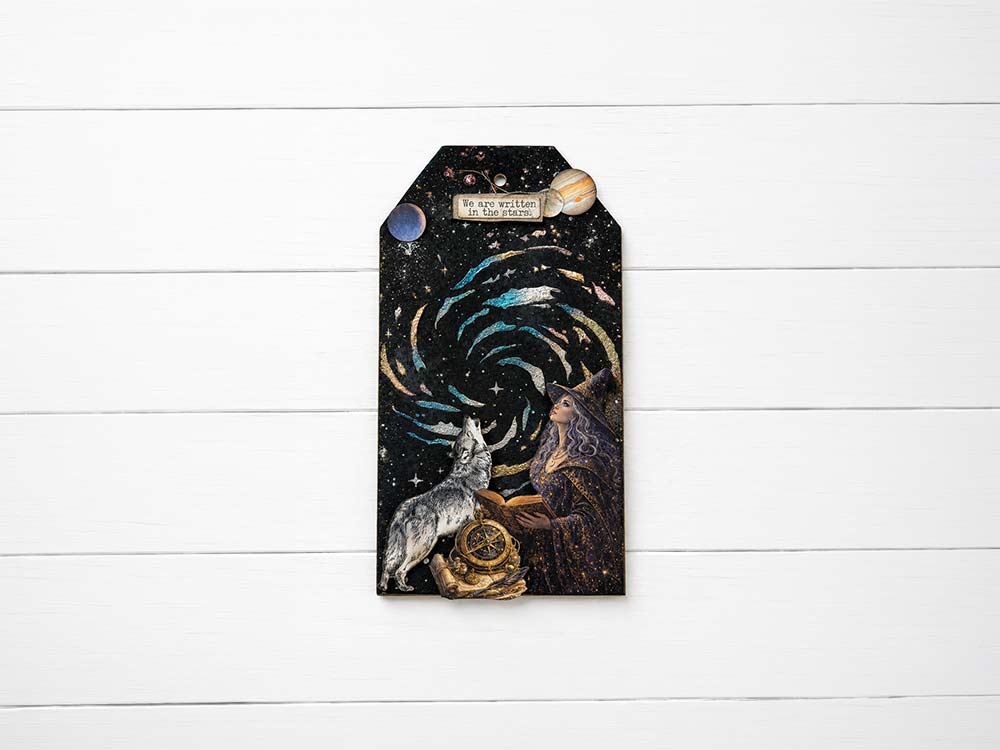 Cut Laser Stencil For Art And Craft cm 20x25 - Cosmos Swirling Nebula