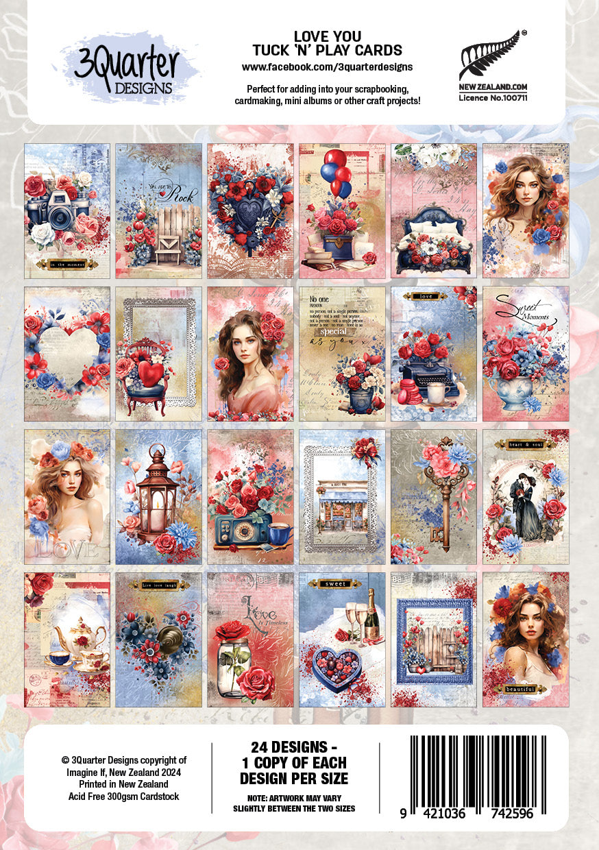 3Quarter Designs Love You - Tuck N Play Cards