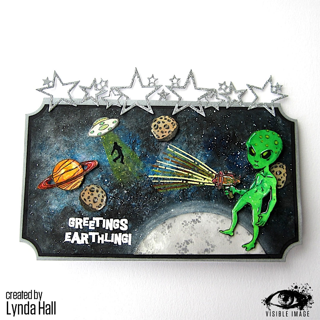 Visible Image Alien Invader - A6 Stamp Set