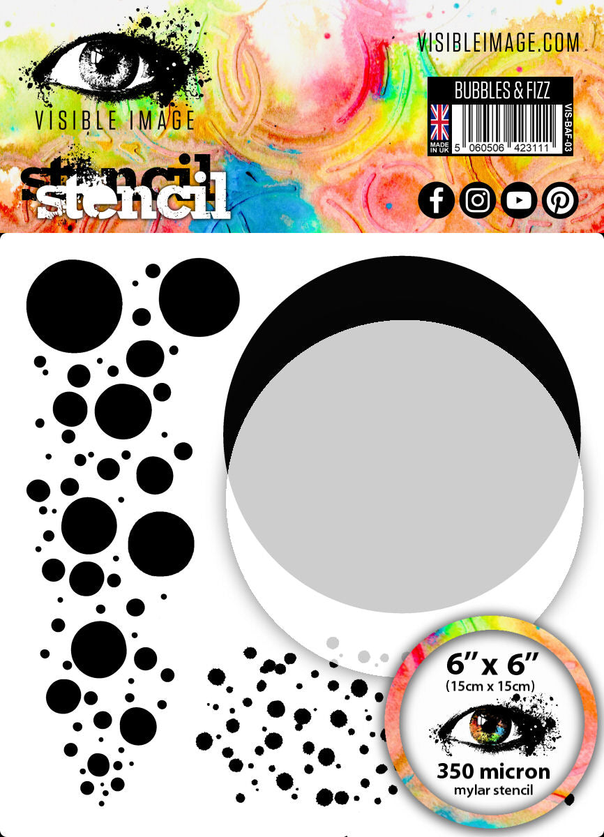 Visible Image Bubbles & Fizz Stencil - 6 x 6