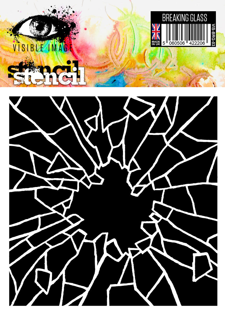 Visible Image Breaking Glass Stencil - 6 x 6