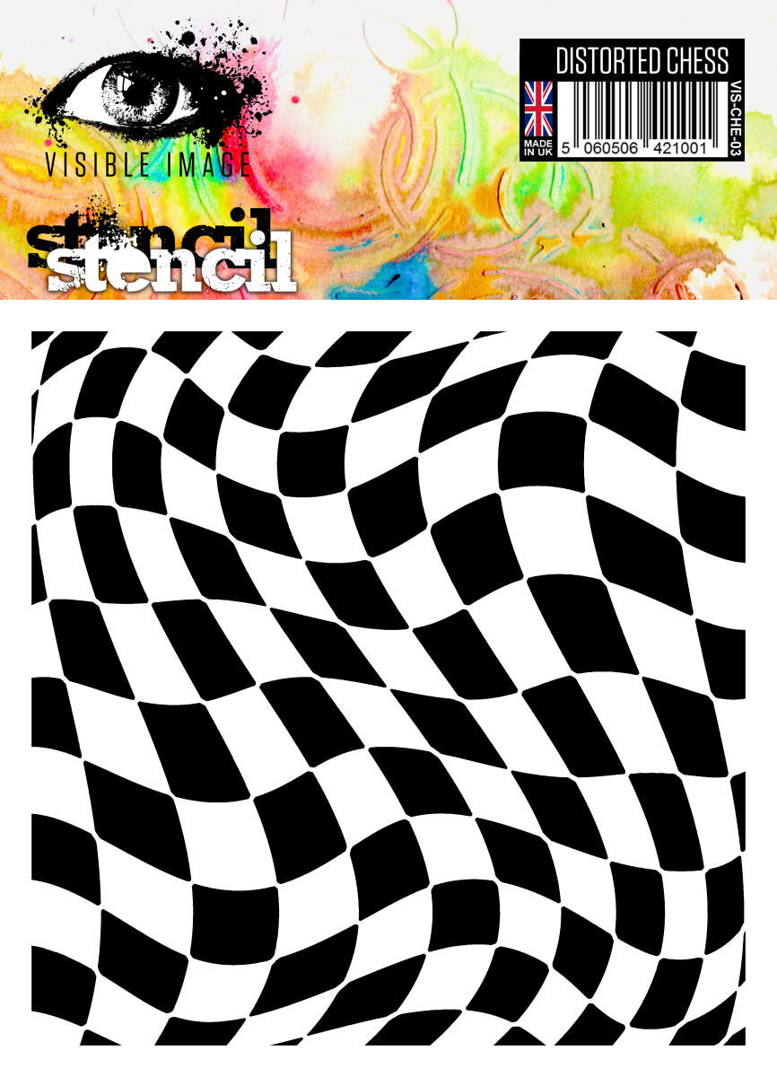 Visible Image Distorted Chess Stencil - 6 x 6
