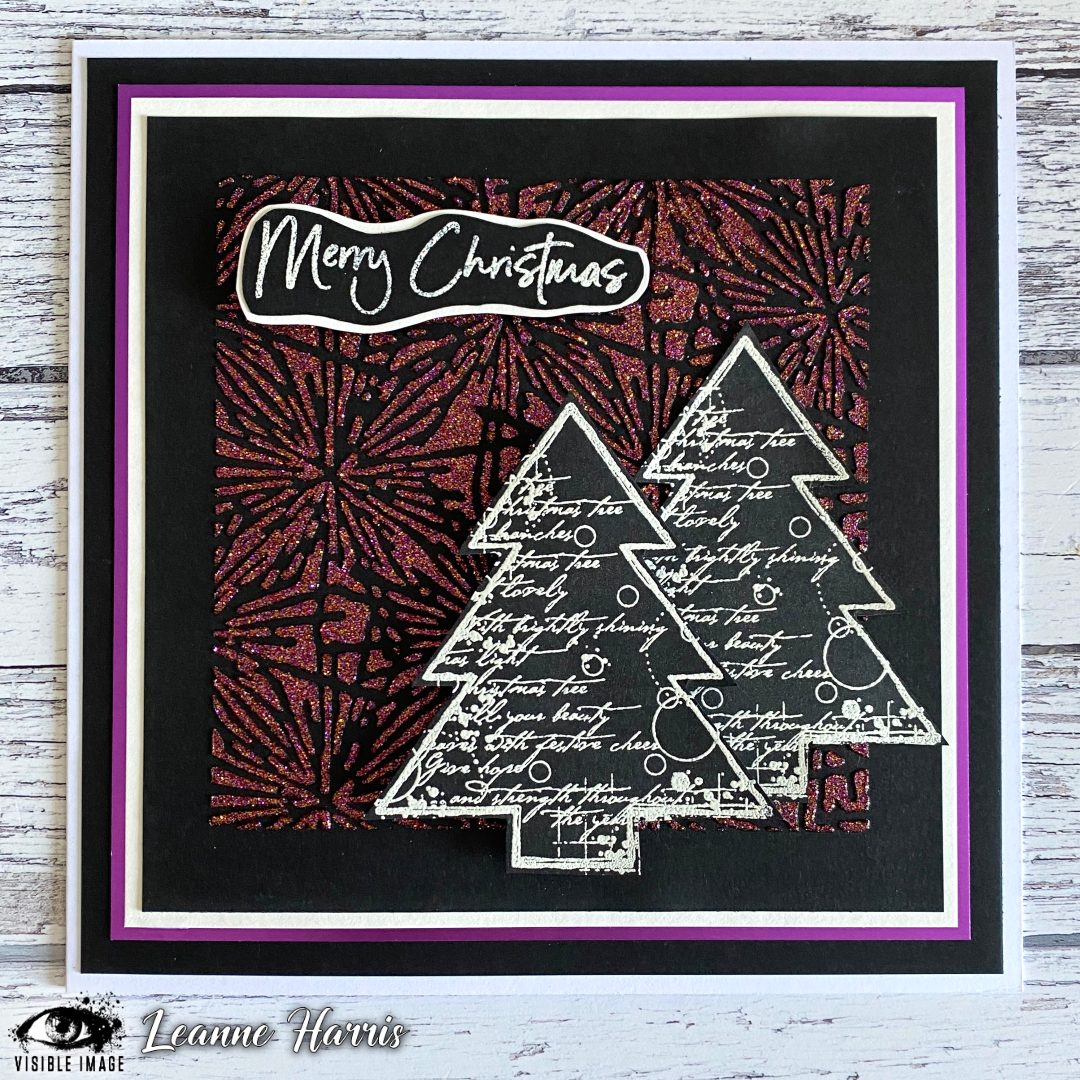 Visible Image Christmas Tree Grunge - A6 Stamp Set