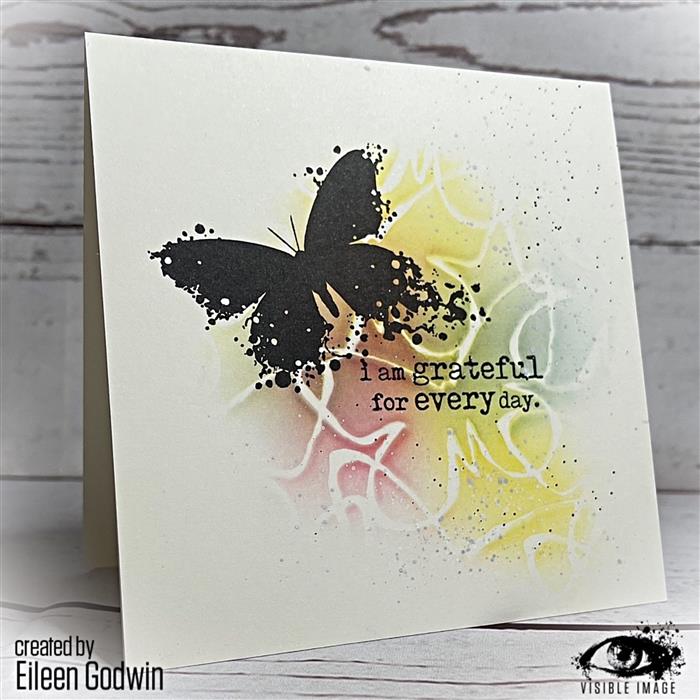 Visible Image Entwined Butterflies Stencil - 6 x 6