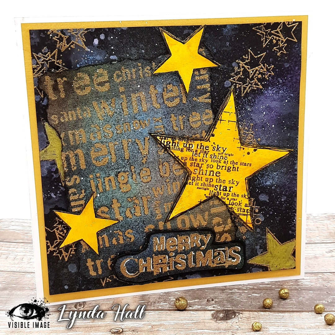 Visible Image Grunge Christmas Words - A6 Stamp Set