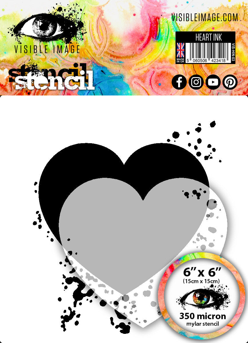 Visible Image Heart Ink Stencil - 6 x 6