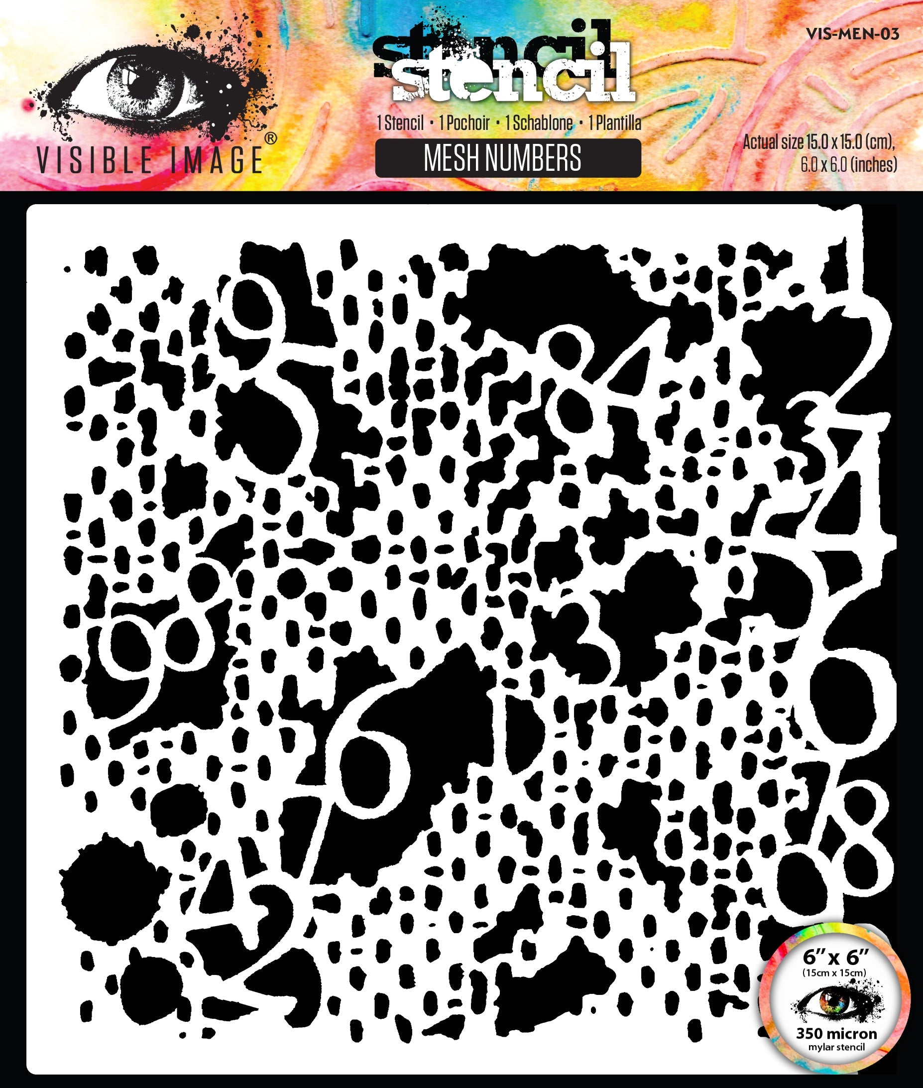 Visible Image Mesh Numbers 6in x 6in Stencil