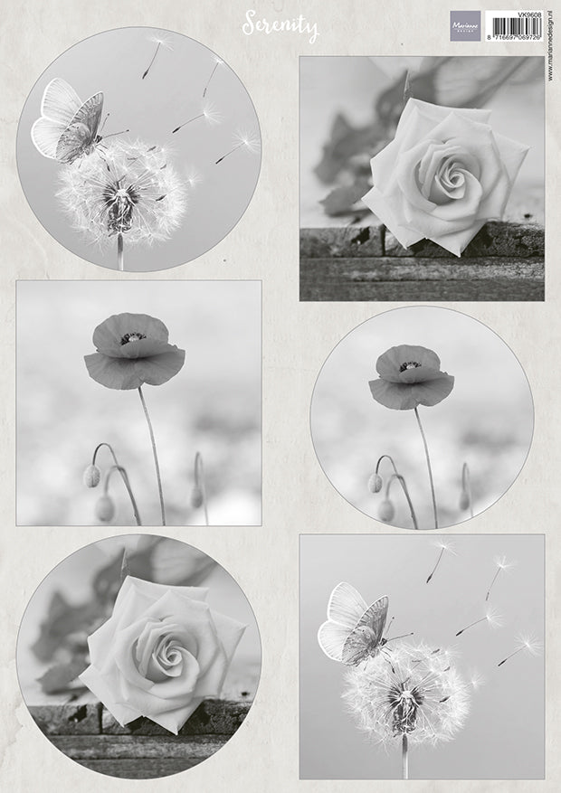 Marianne Design A4 Cutting Sheet - Serenity Flowers