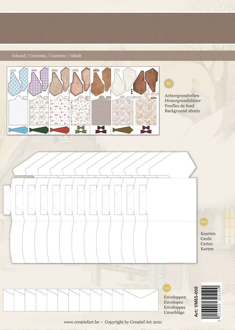 Creatief Art - Card Kit - Men's Cards 01 - 12 Pieces