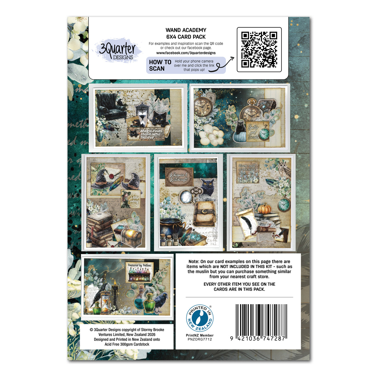 3Quarter Designs Wand Academy 6x4 Card Pack