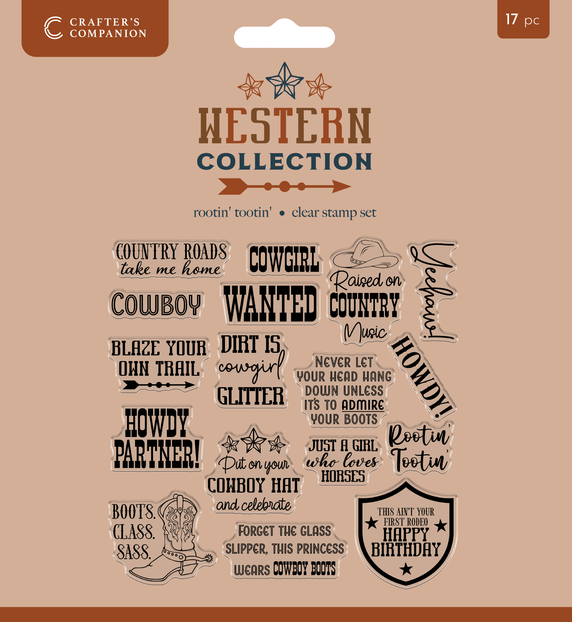 Western Collection Clear Acrylic Stamp - Rootin’ Tootin’